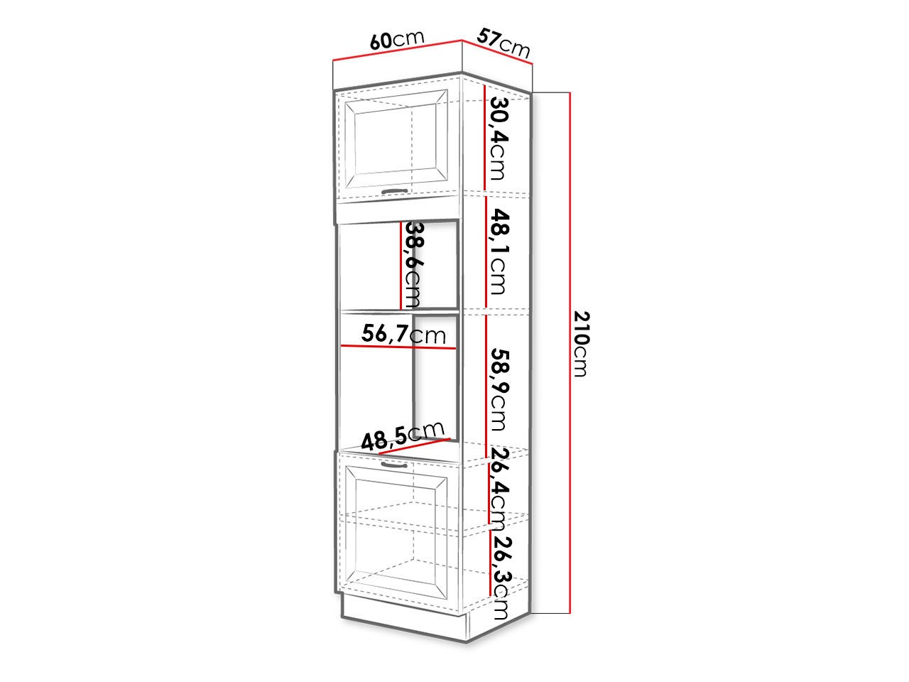 Modularna omarica za vgradne aparate Retro Grey 116