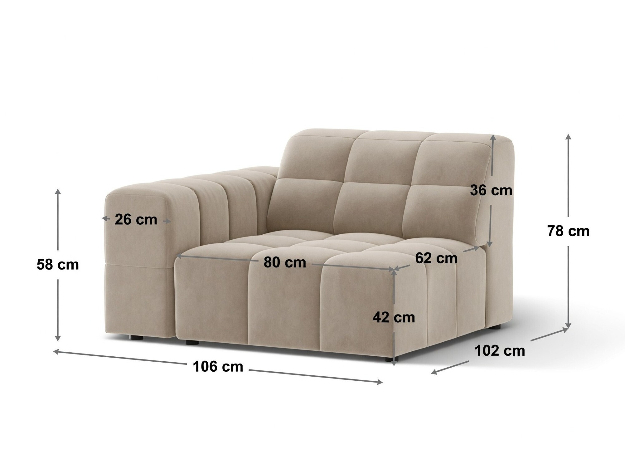Modularni sedežni element Somelo 112 (Bluvel 4215)