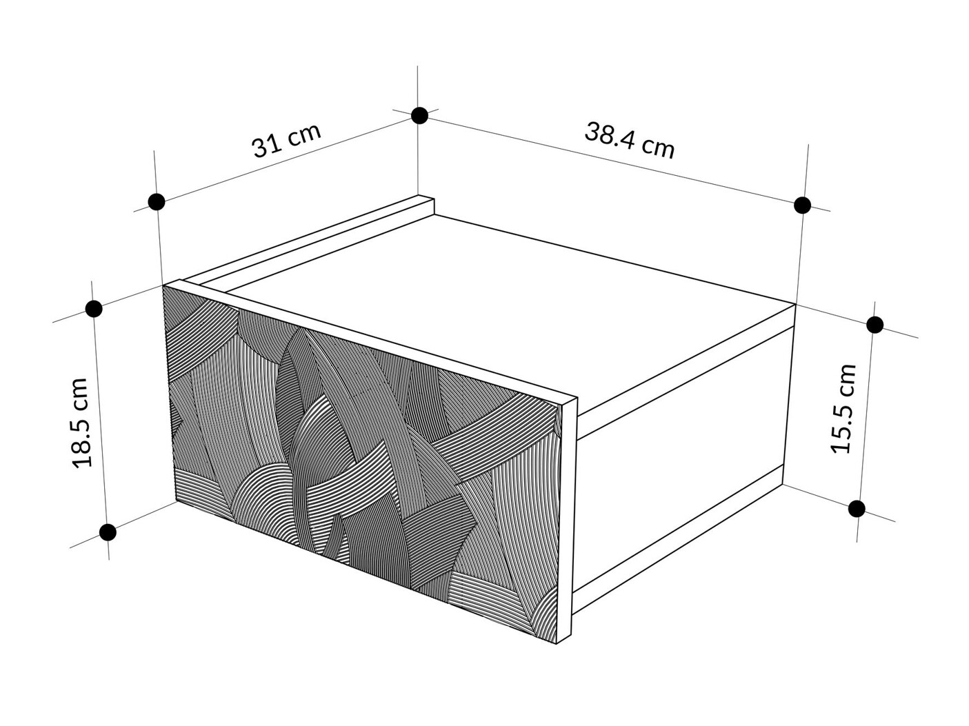 Nočna omarica Kailua 2798 (Bela + Hrast)