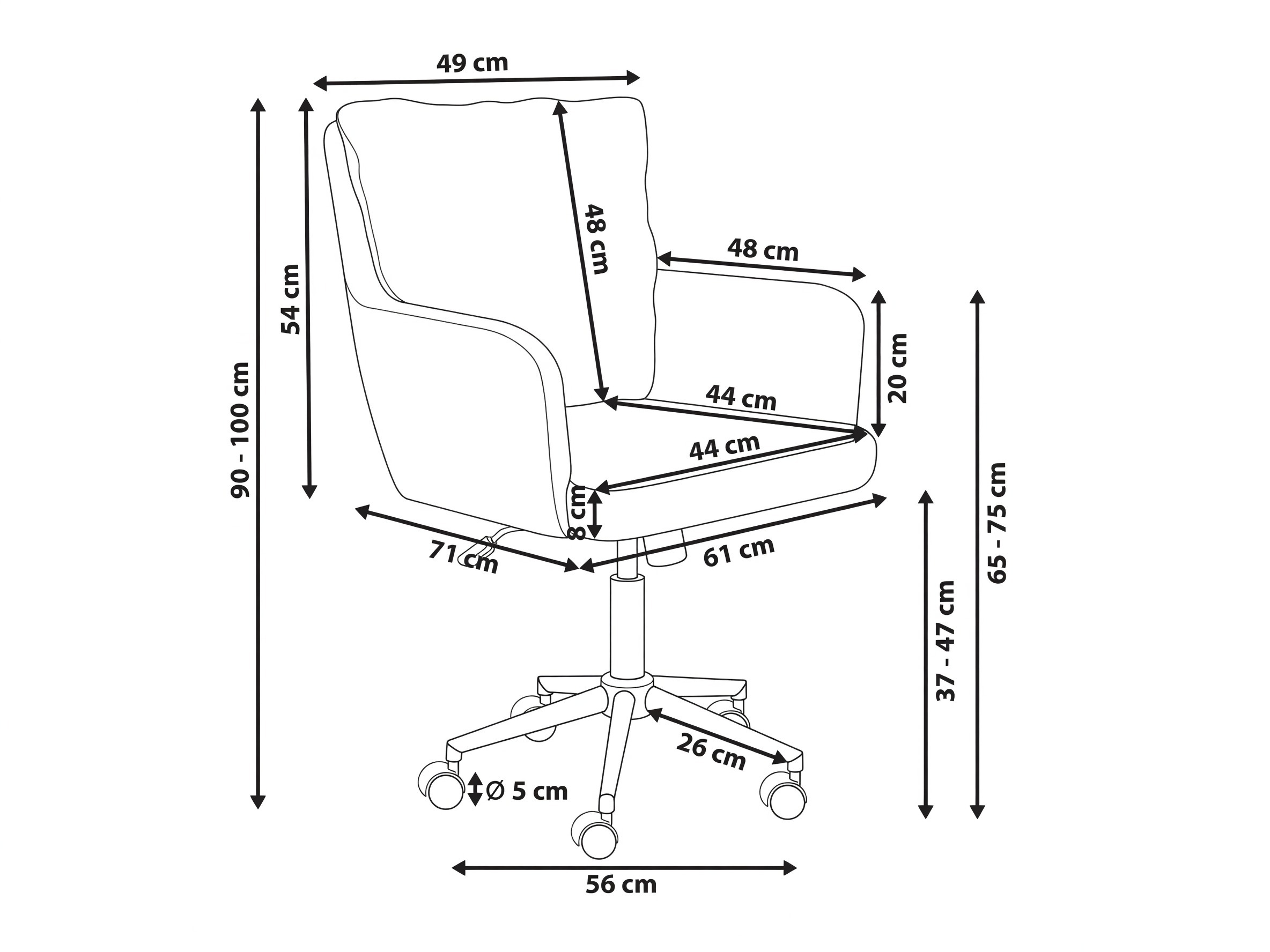 Pisarniški stol Berwyn 3324 (Bela)