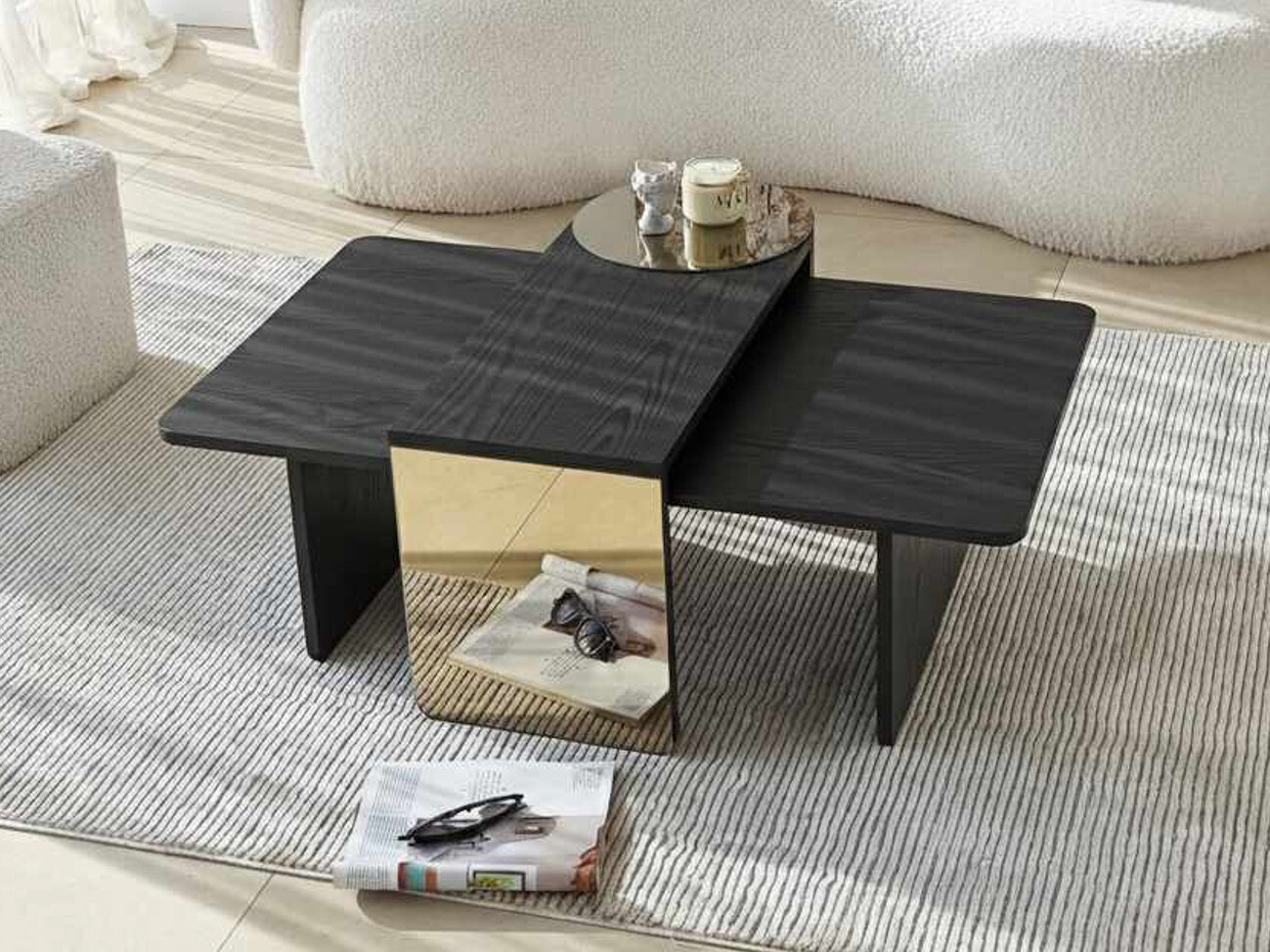Komplet klubskih mizic Kailua 2822 (Črna)