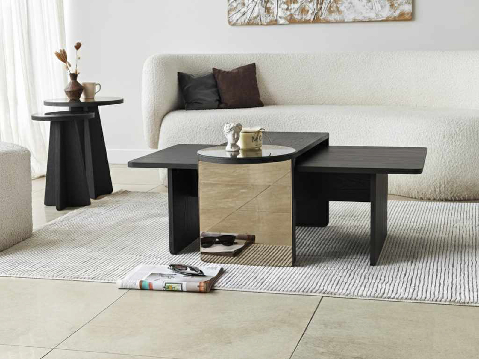Komplet klubskih mizic Kailua 2823 (Črna)