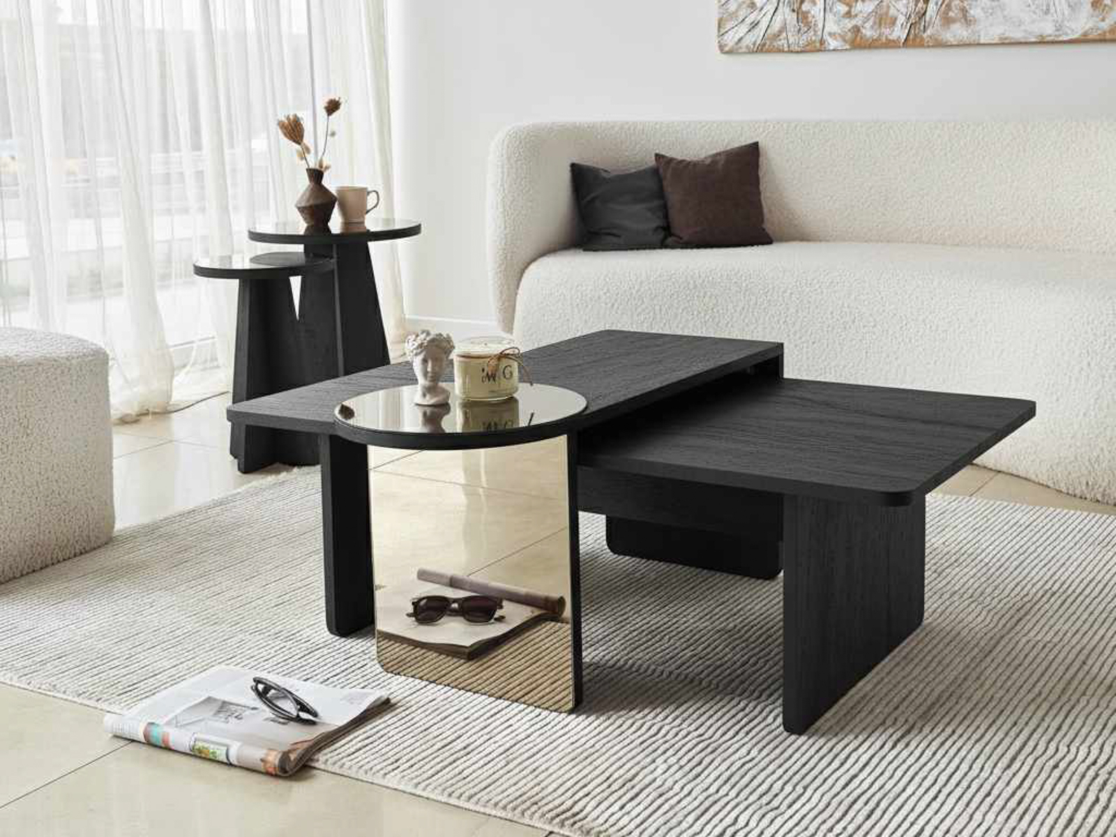 Komplet klubskih mizic Kailua 2823 (Črna)