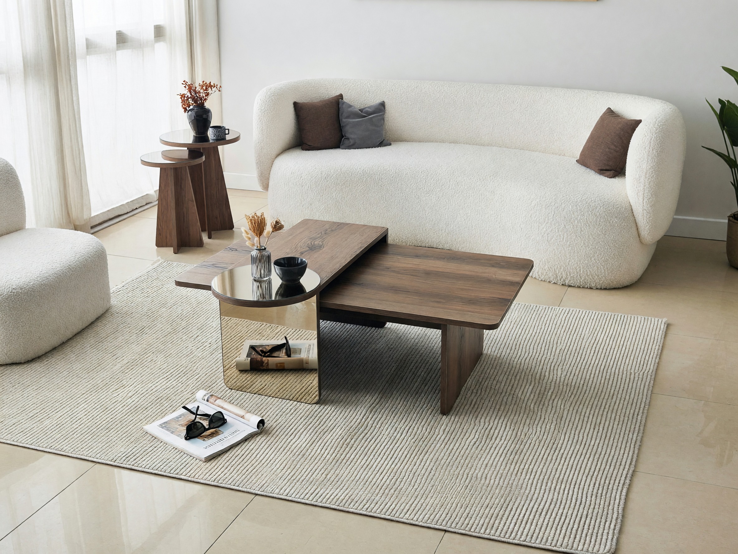 Komplet klubskih mizic Kailua 2823 (Oreh)