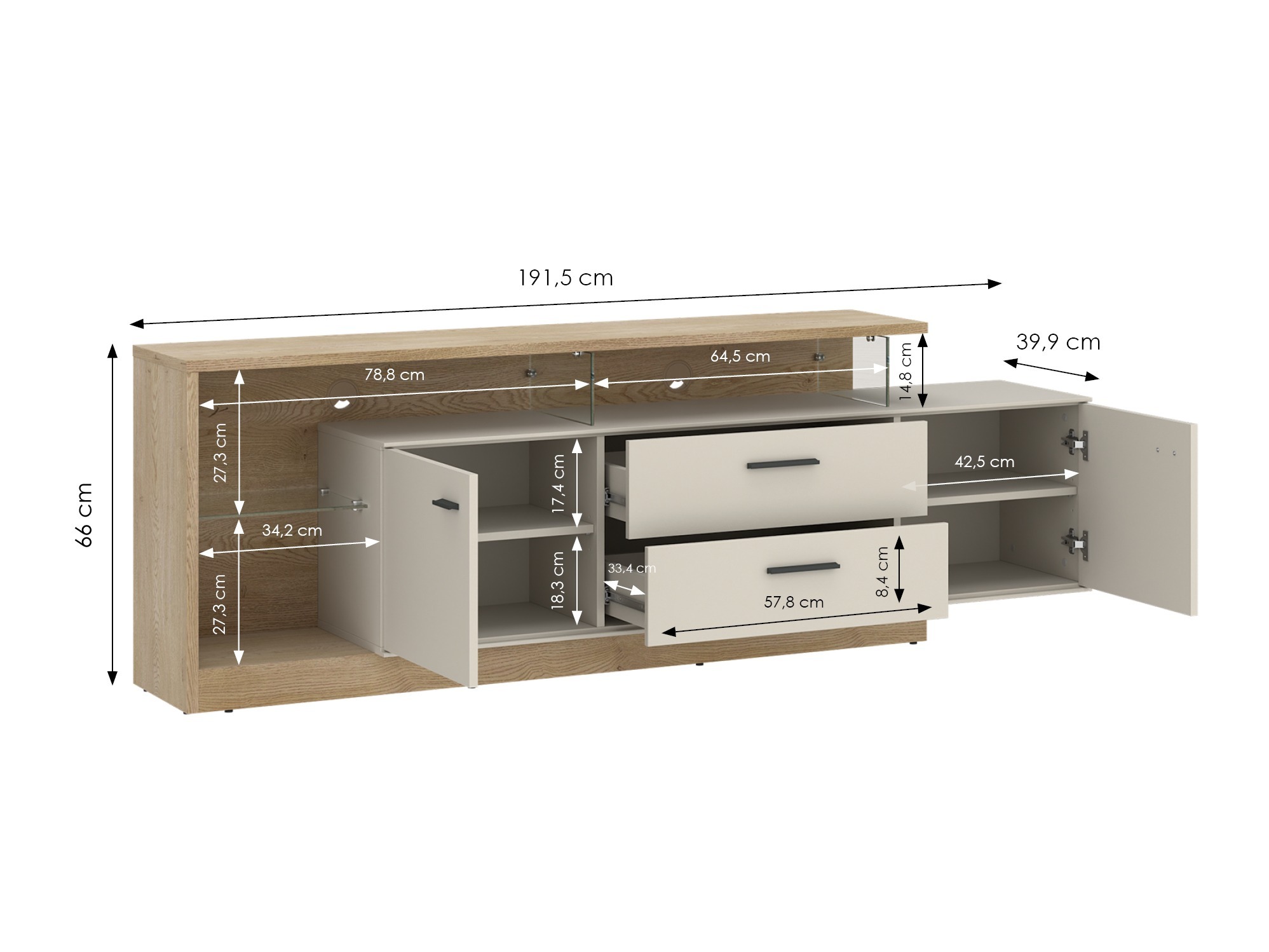 TV-omarica Avicoro 106 (Sonoma hrast + Kašmir)