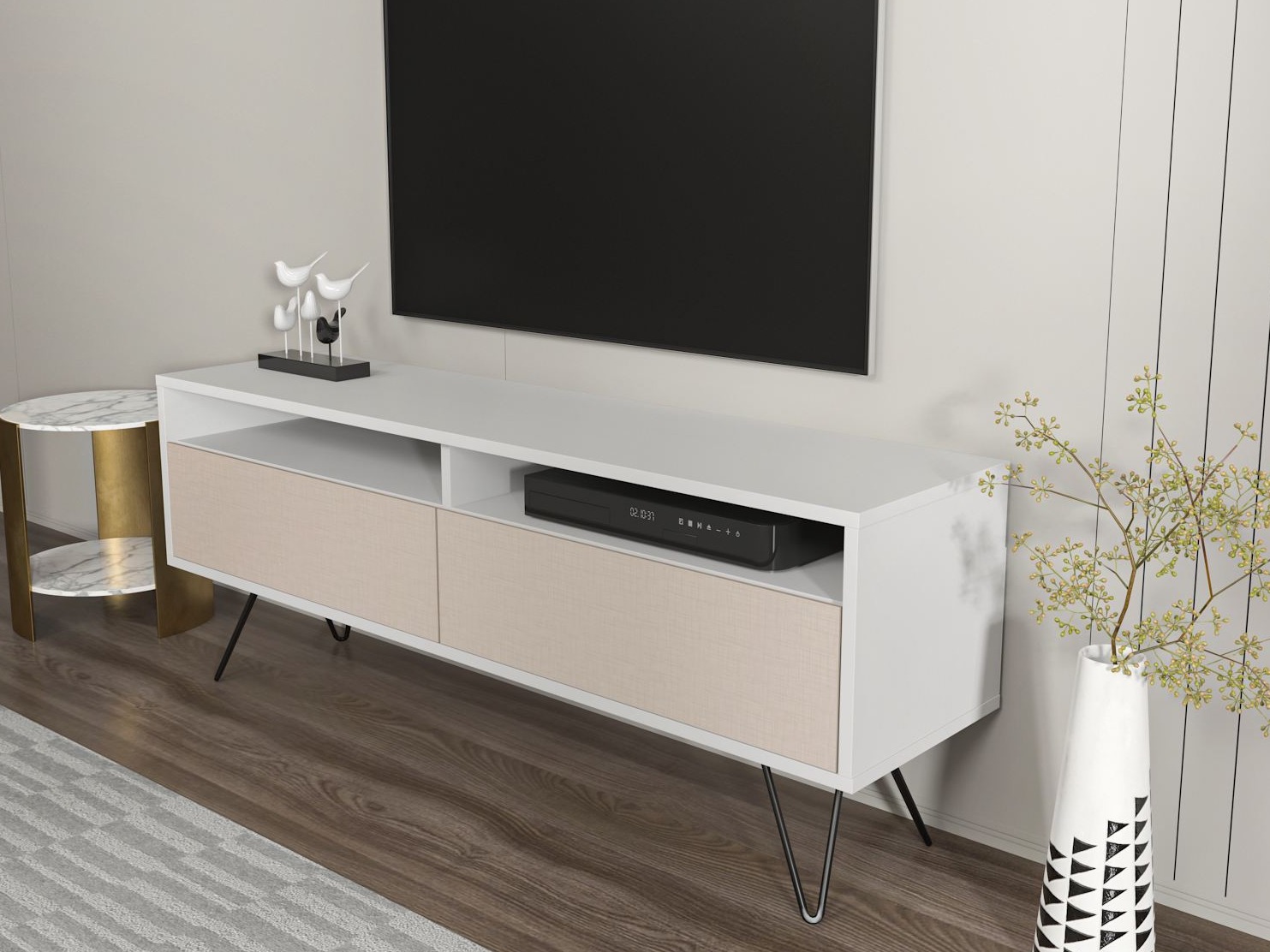TV-omarica Asheboro 215 (Bela + Bež)