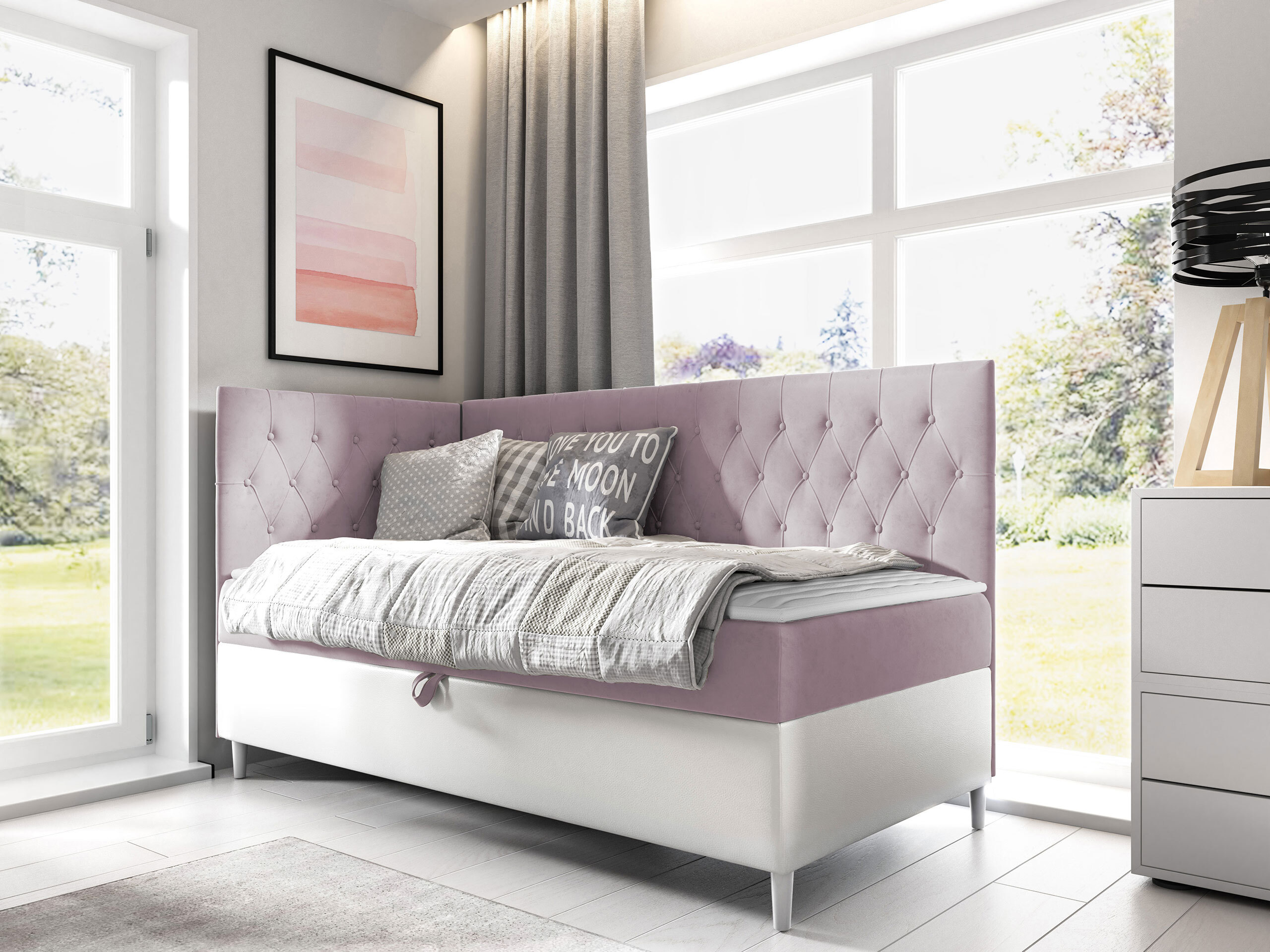 Boxspring postelja Lucus III (Soft 017 + Fresh 9)