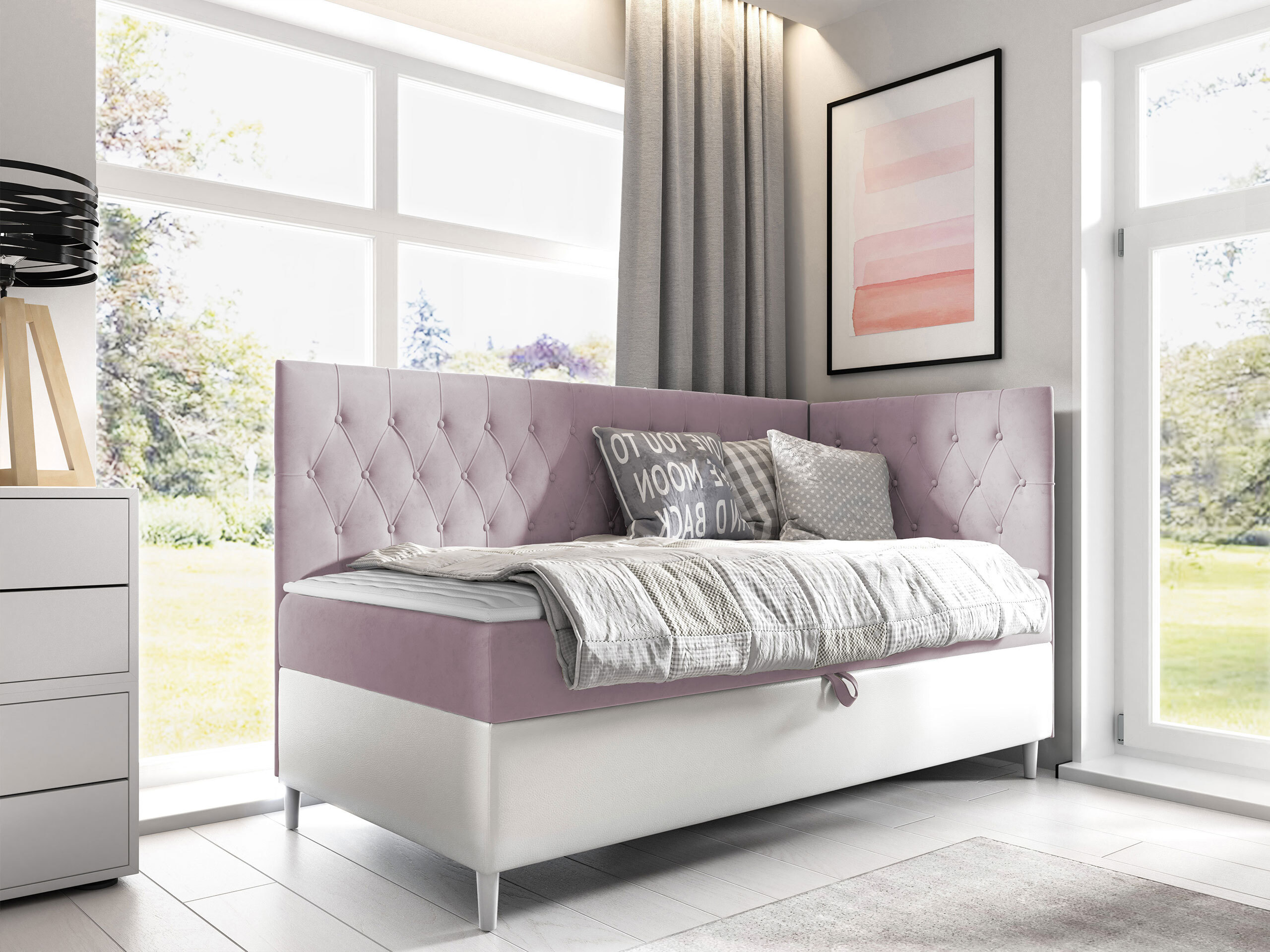 Boxspring postelja Lucus III (Soft 017 + Fresh 9)