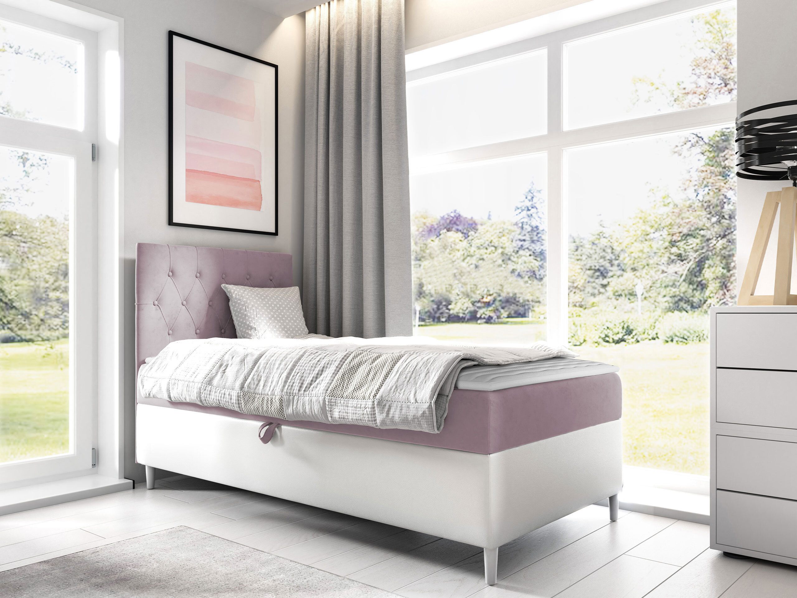 Boxspring postelja Lucus VII (Soft 017 + Fresh 9)