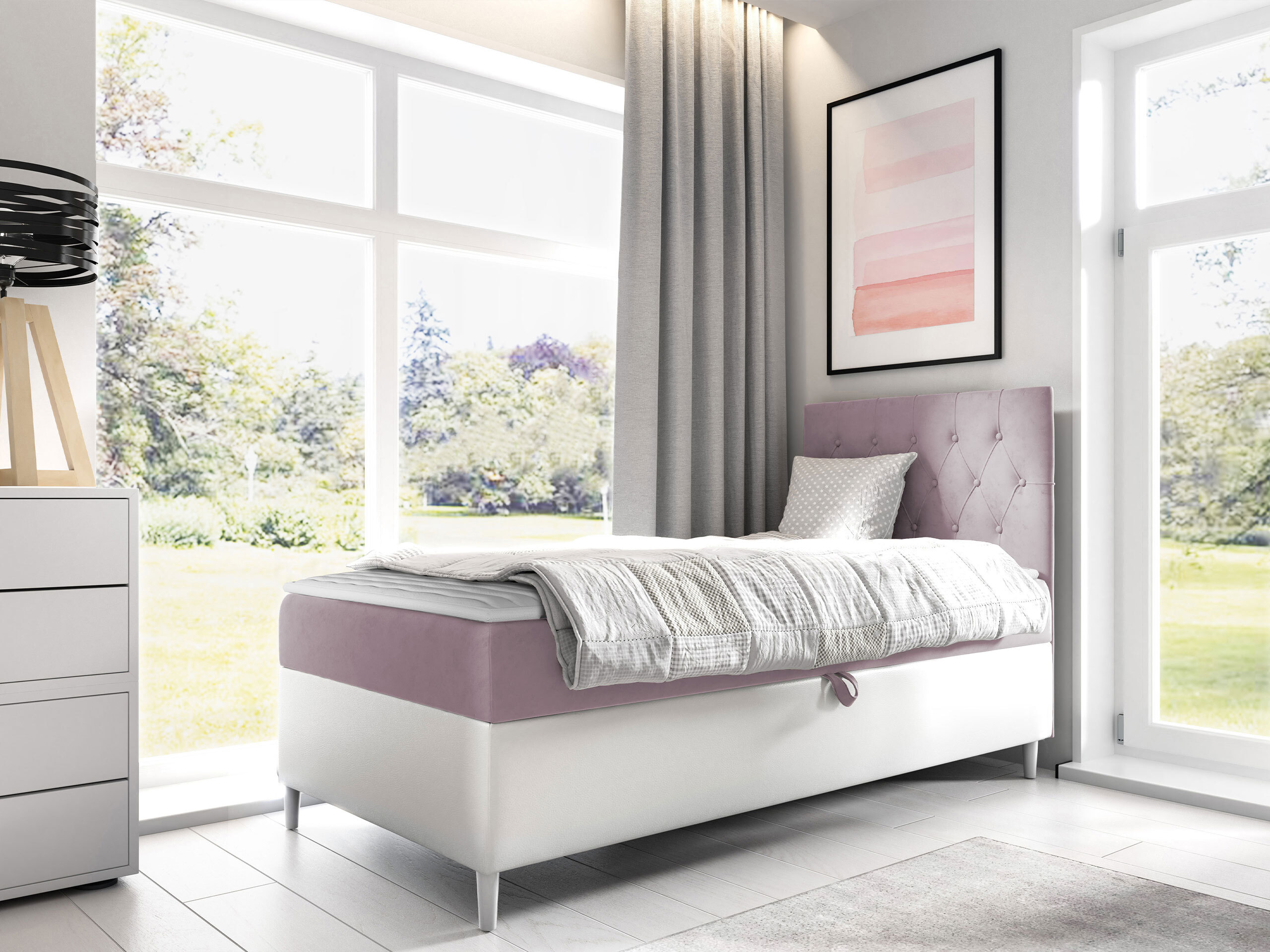 Boxspring postelja Lucus VII (Soft 017 + Fresh 9)