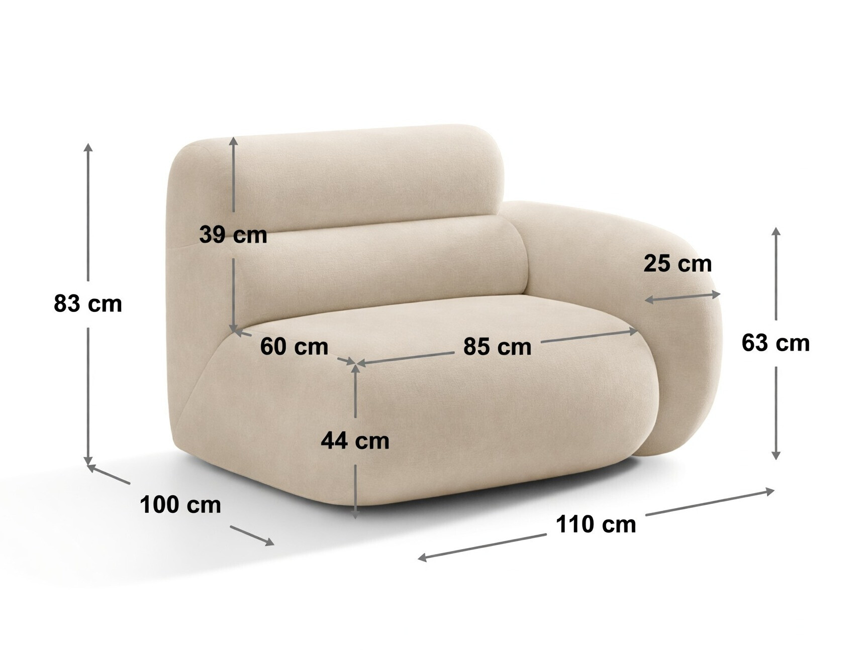 Modularni sedežni element Cirbeno 105 (Baloo 2081)