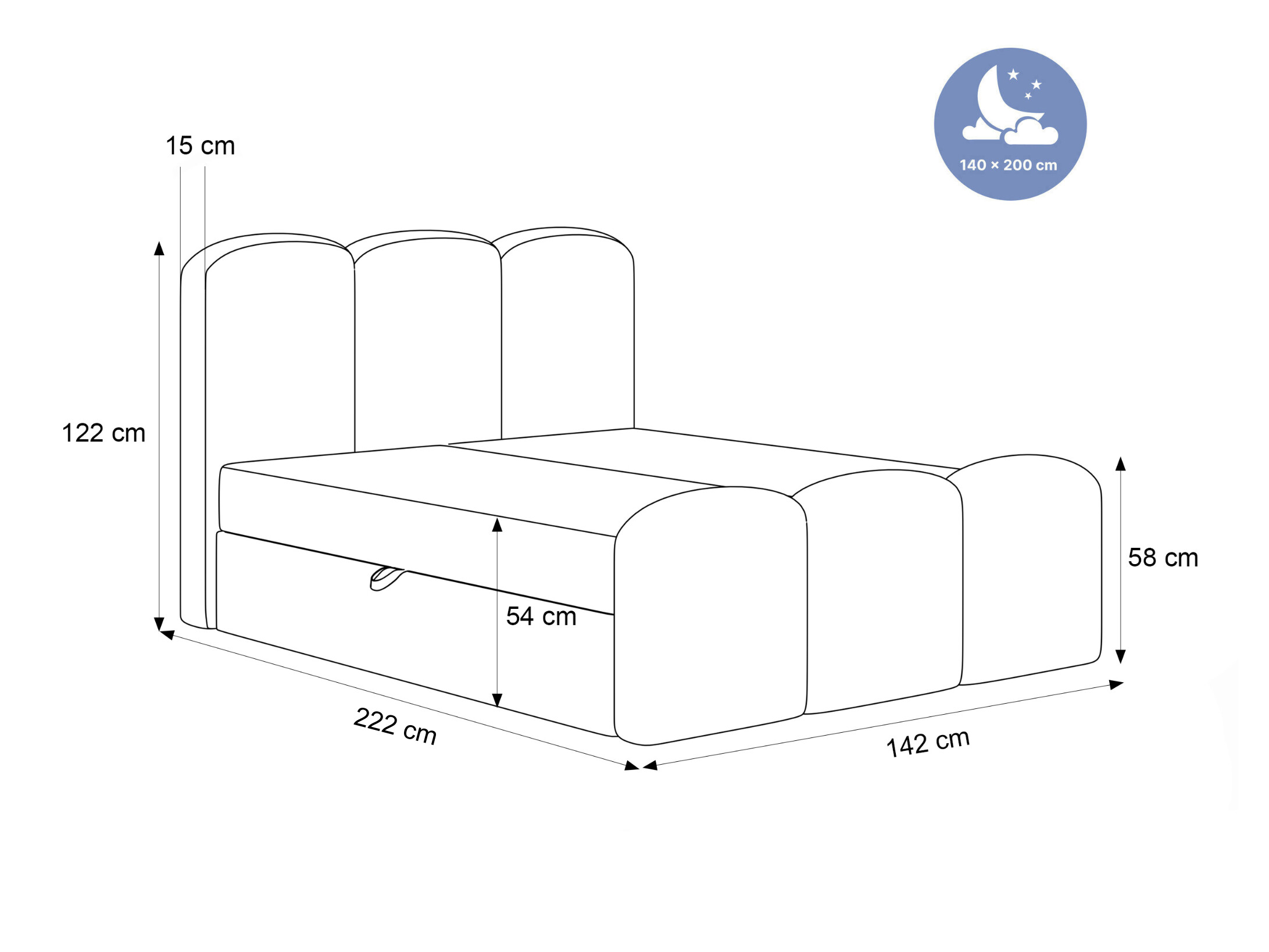 Boxspring postelja Hesperia 131 (Monte 26)