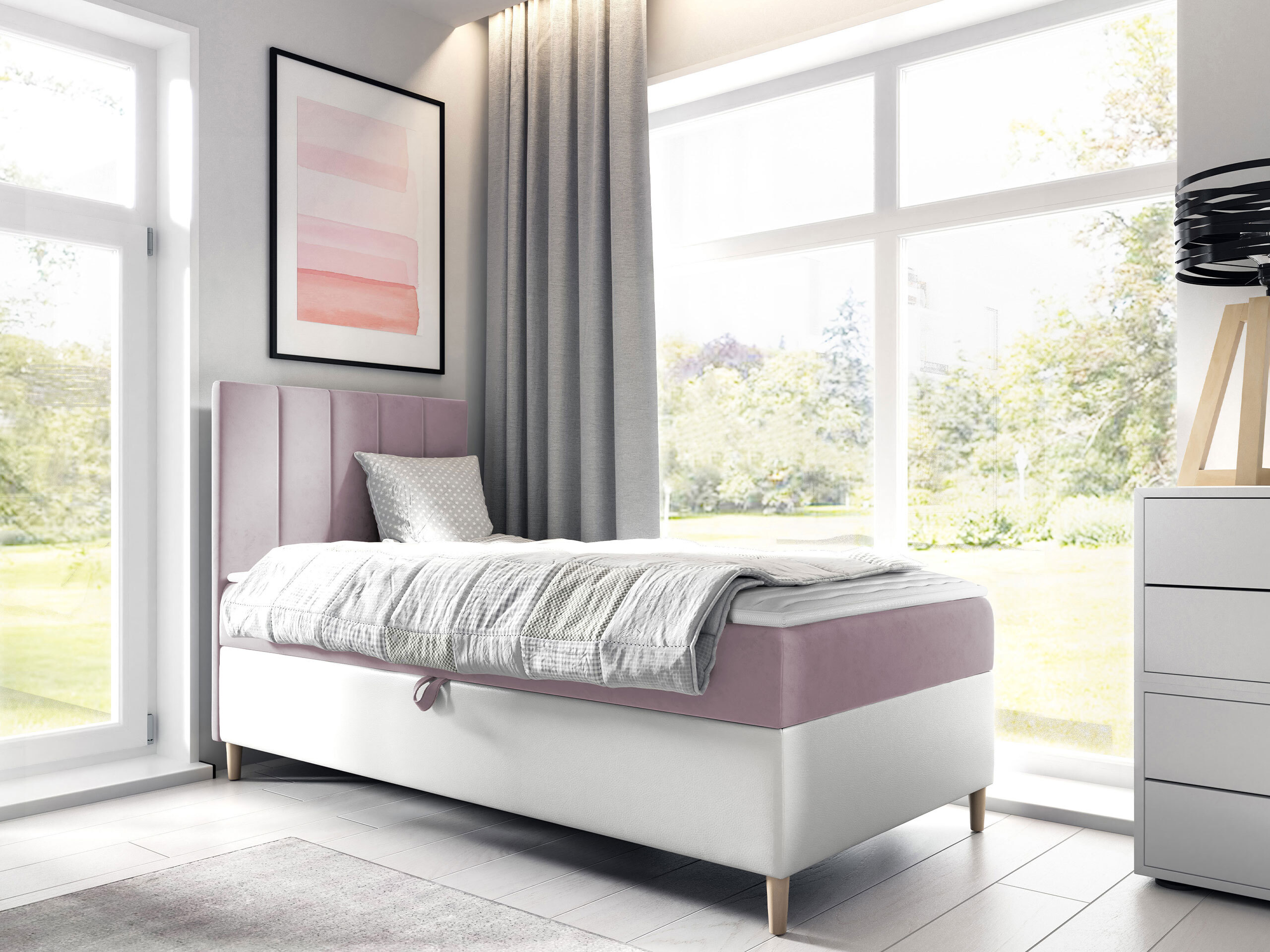 Boxspring postelja Lucus VI (Soft 017 + Fresh 9)