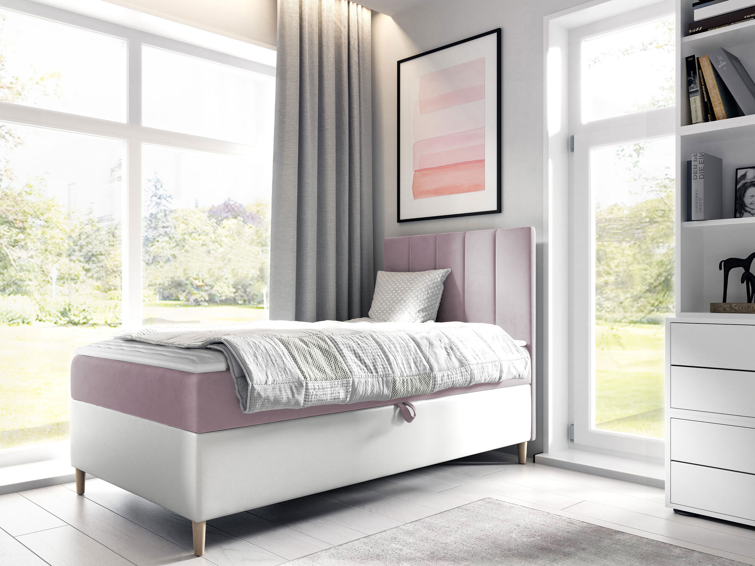 Boxspring postelja Lucus VI (Soft 017 + Fresh 9)