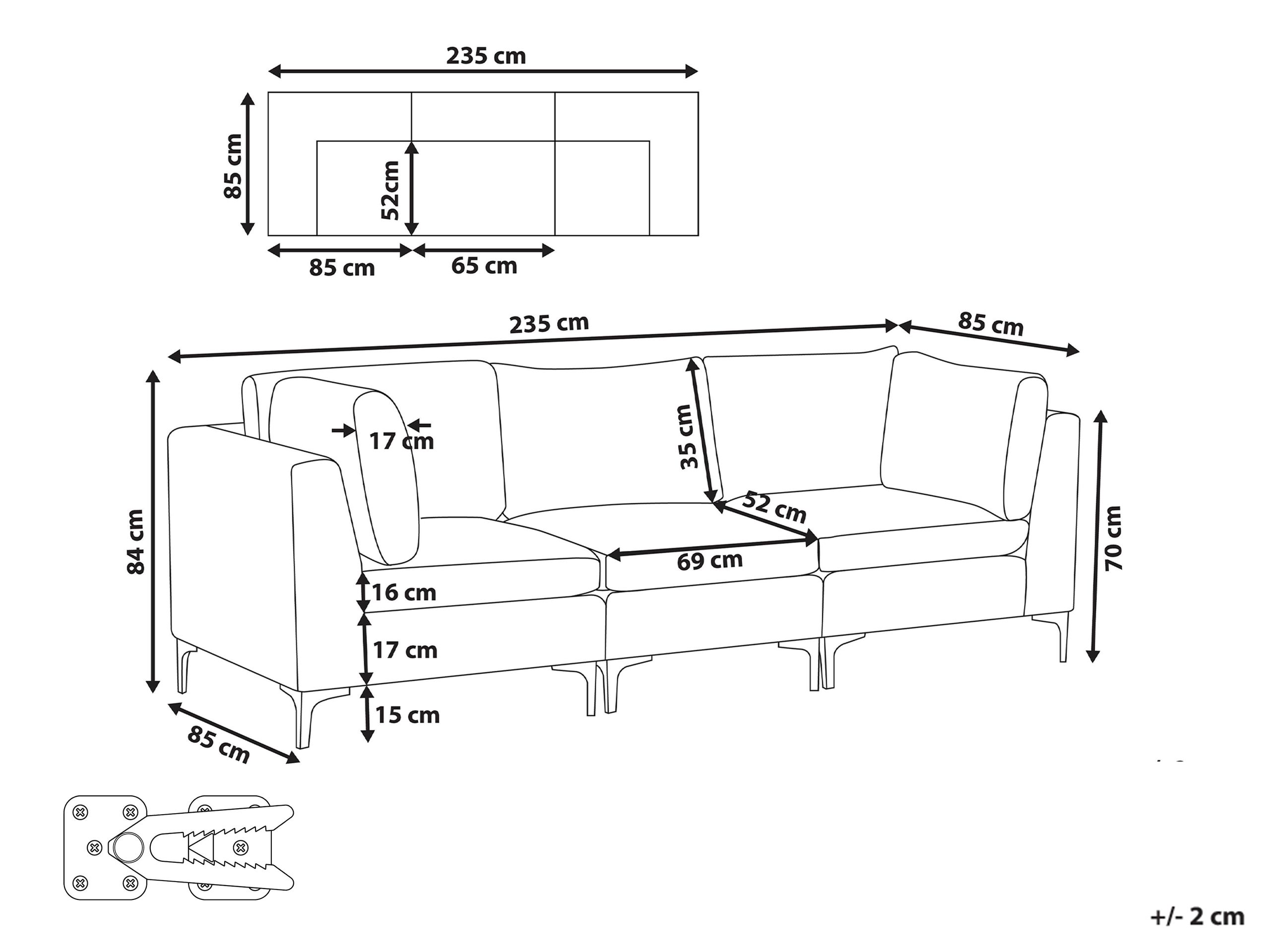 Modularni kavč Dorleve 103 (Modra)