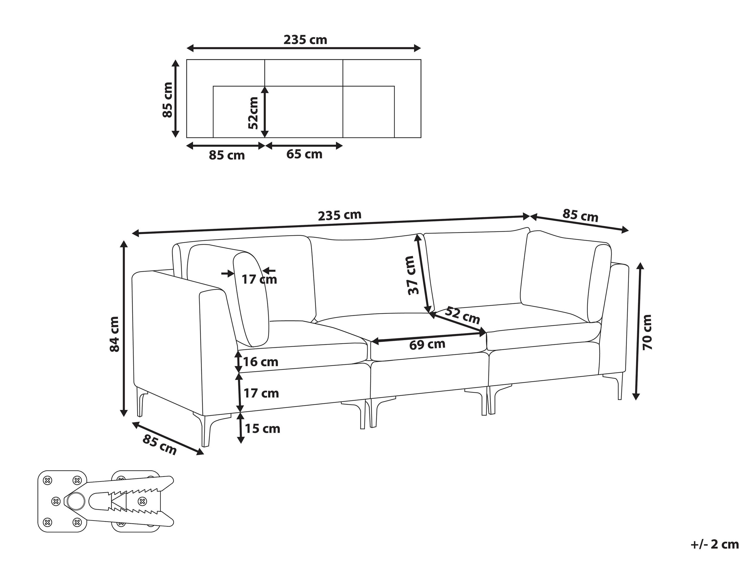 Modularni kavč Dorleve 103 (Zelena)
