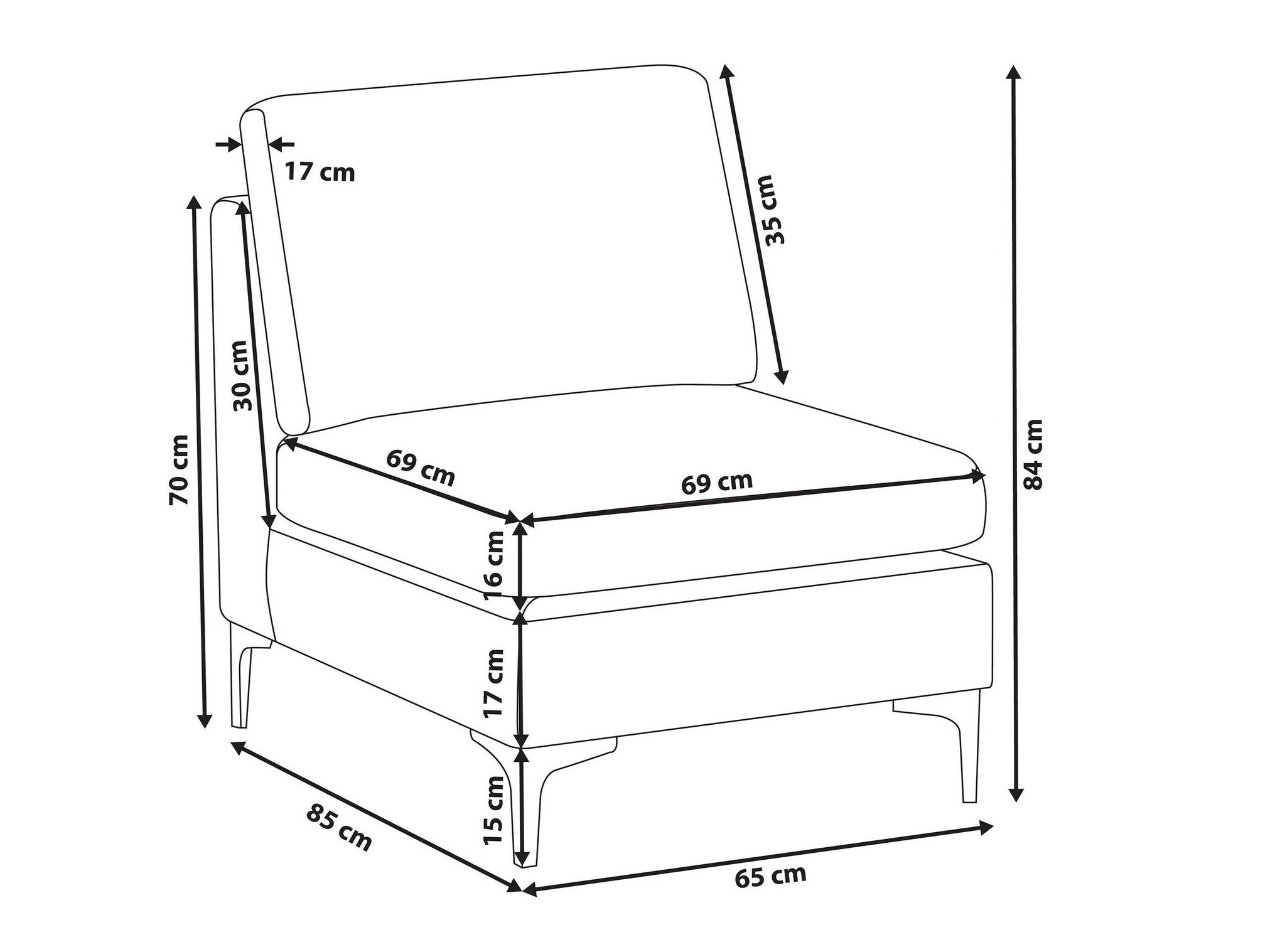 Modularni fotelj Dorleve 105 (Modra)