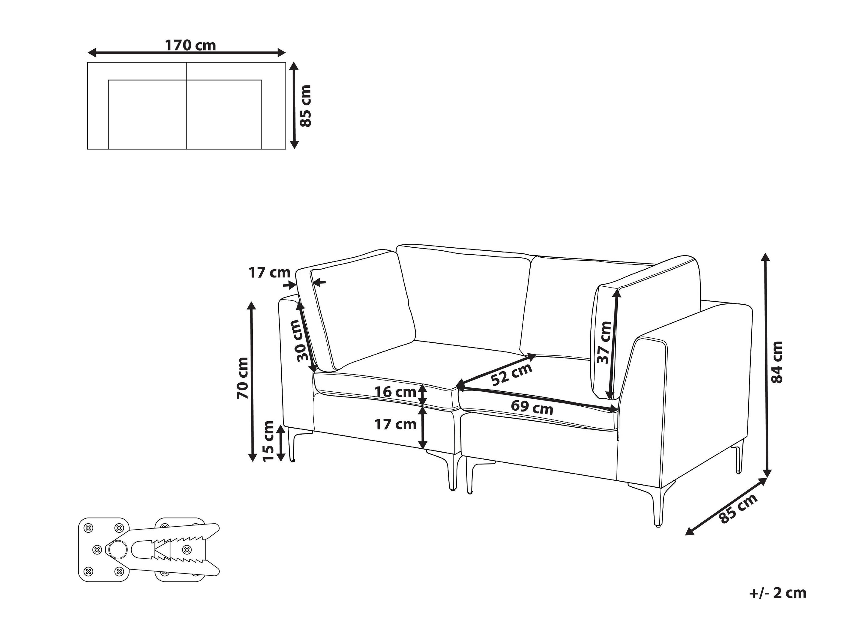 Modularni kavč Dorleve 107 (Siva)
