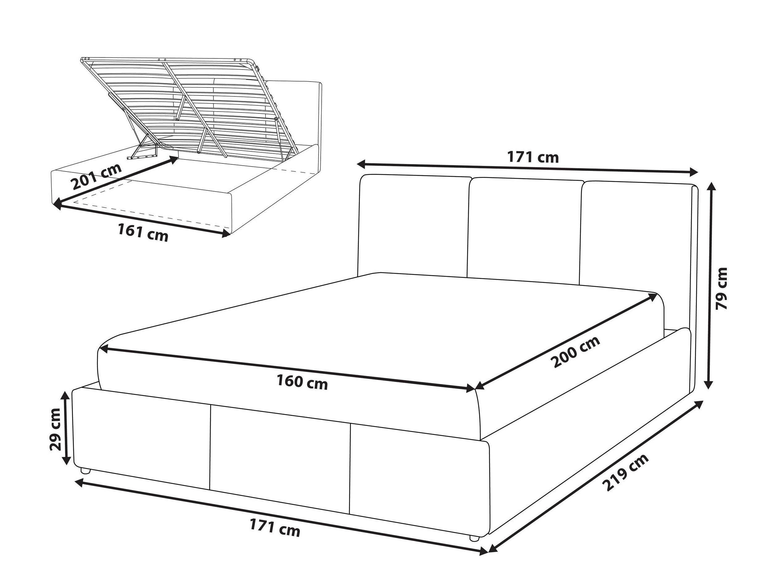 Postelja Berwyn 3434 (160 x 200 cm)
