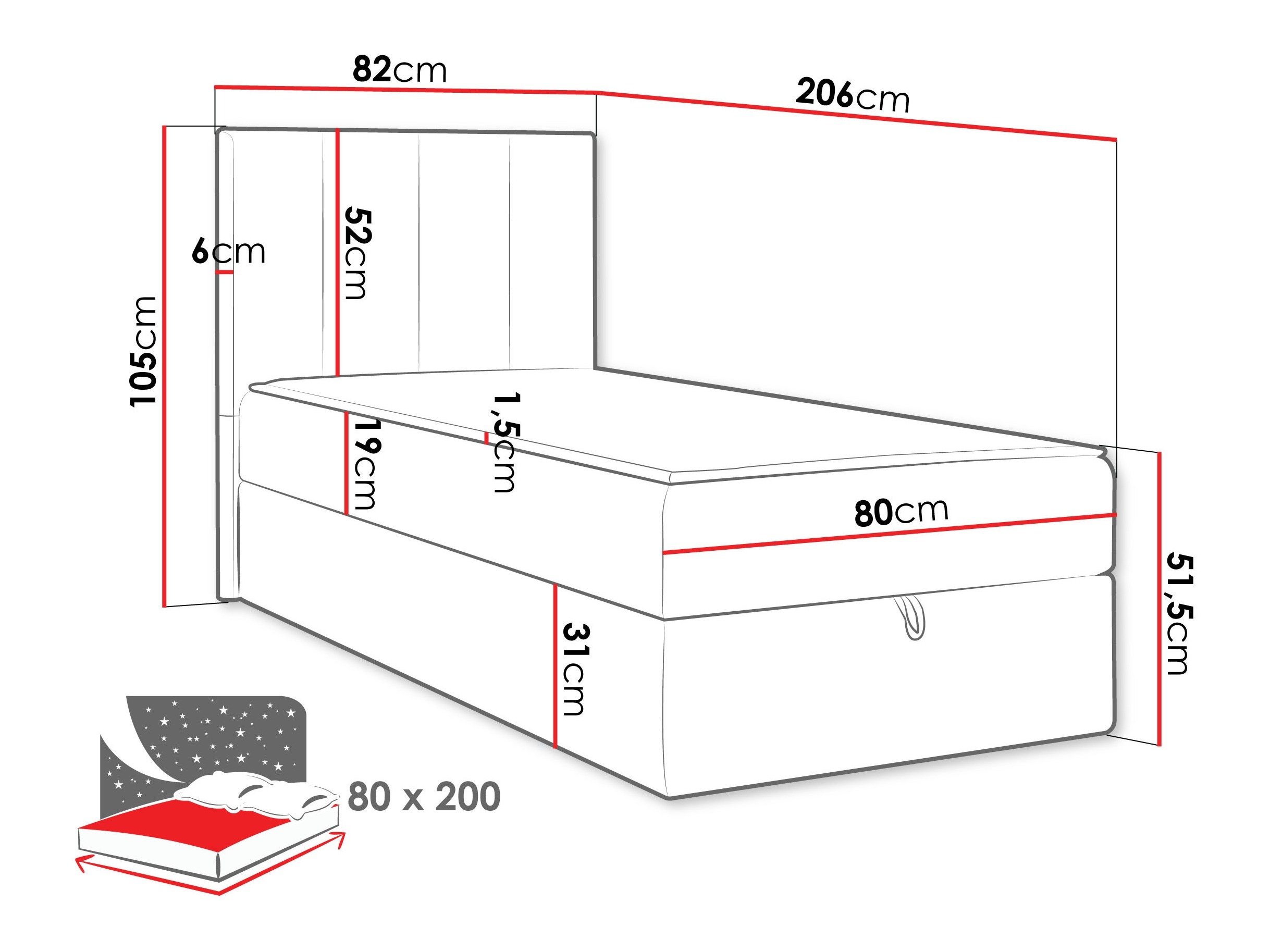 Boxspring postelja Oppidum I (Lambi 03)