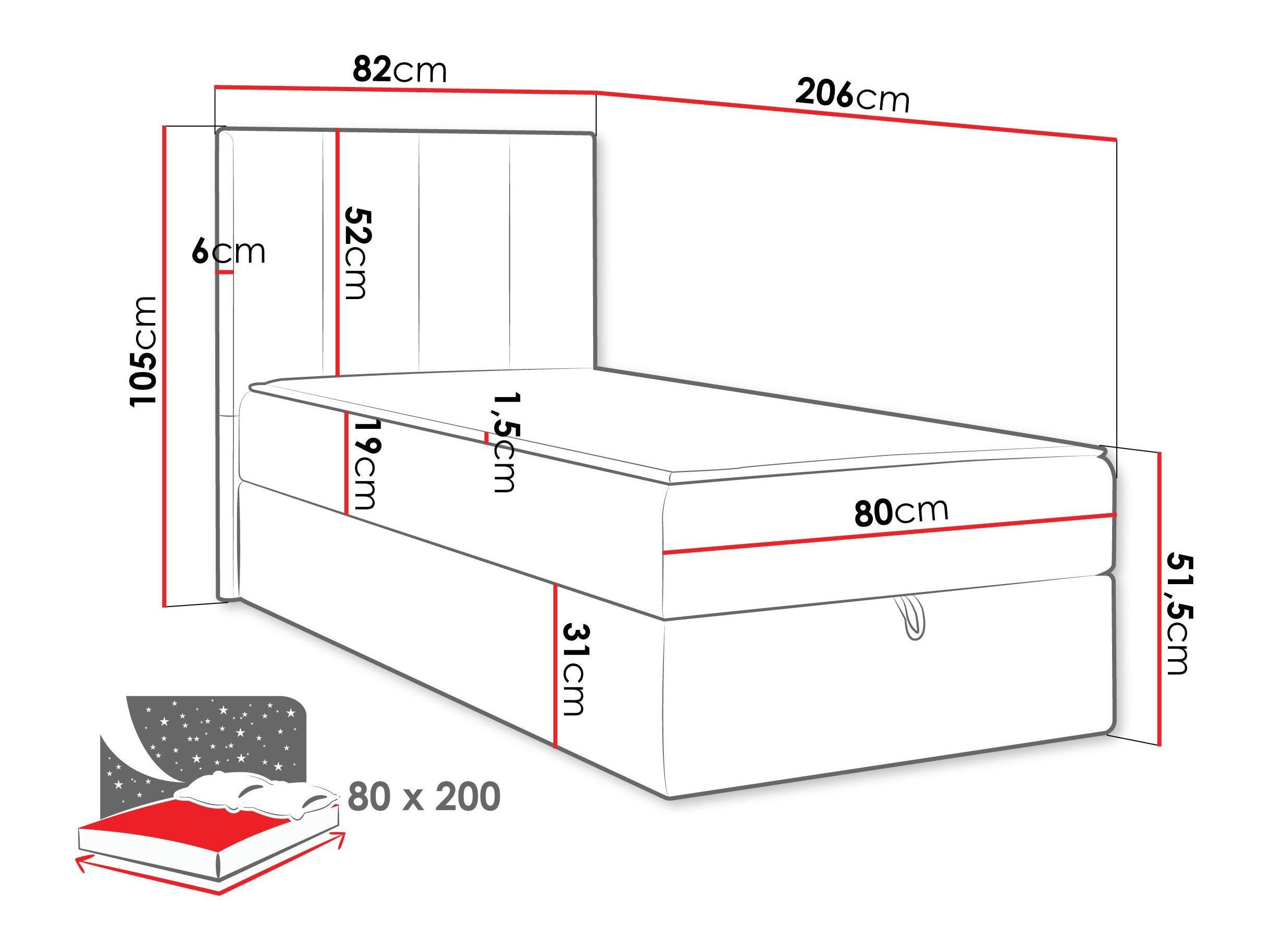 Boxspring postelja Oppidum I (Polo 894)