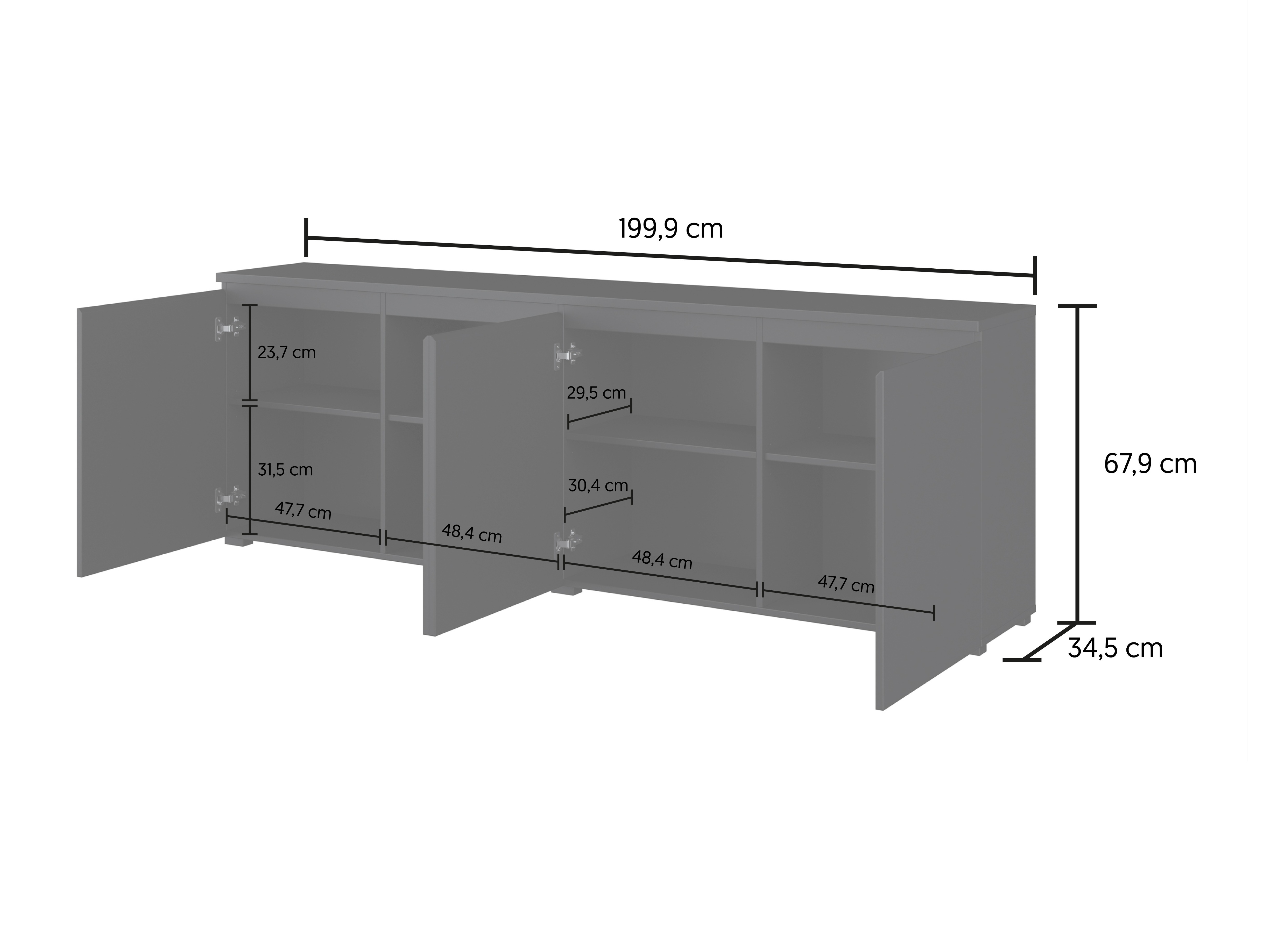 Omarica Baletu 105 (Bela + Hrast)