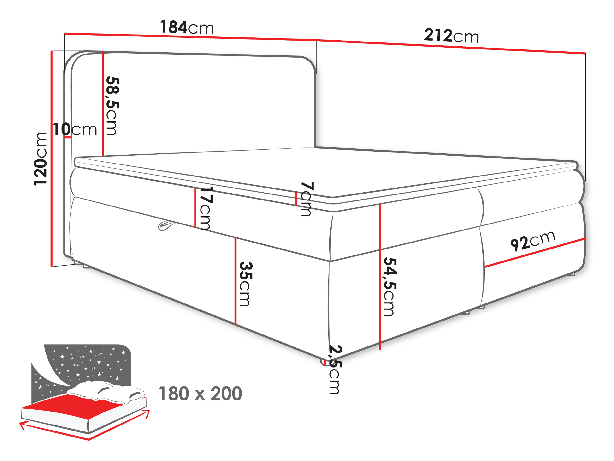 Boxspring postelja Portage 111 (Vibe 03)