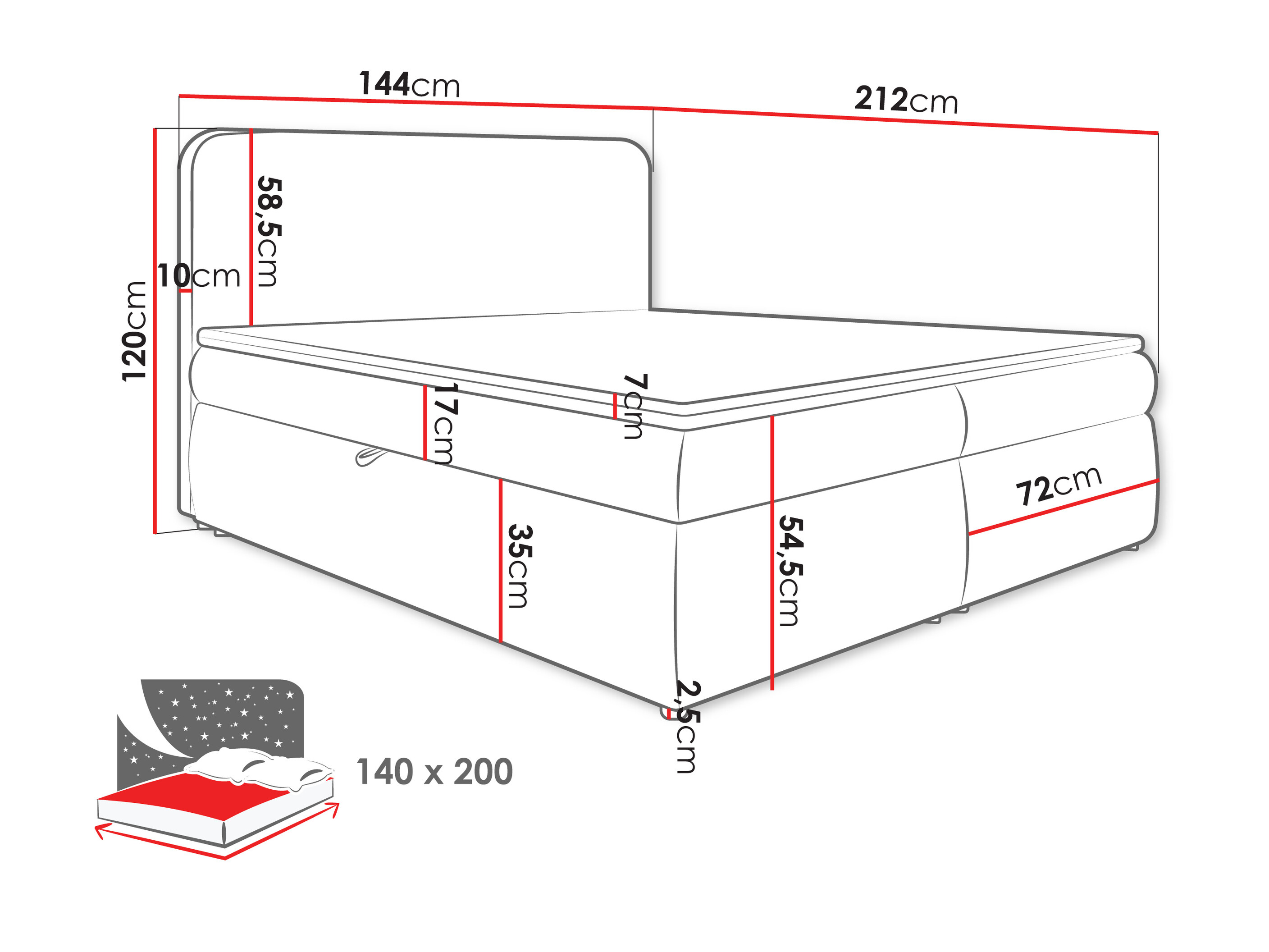 Boxspring postelja Portage 111 (Vibe 86)