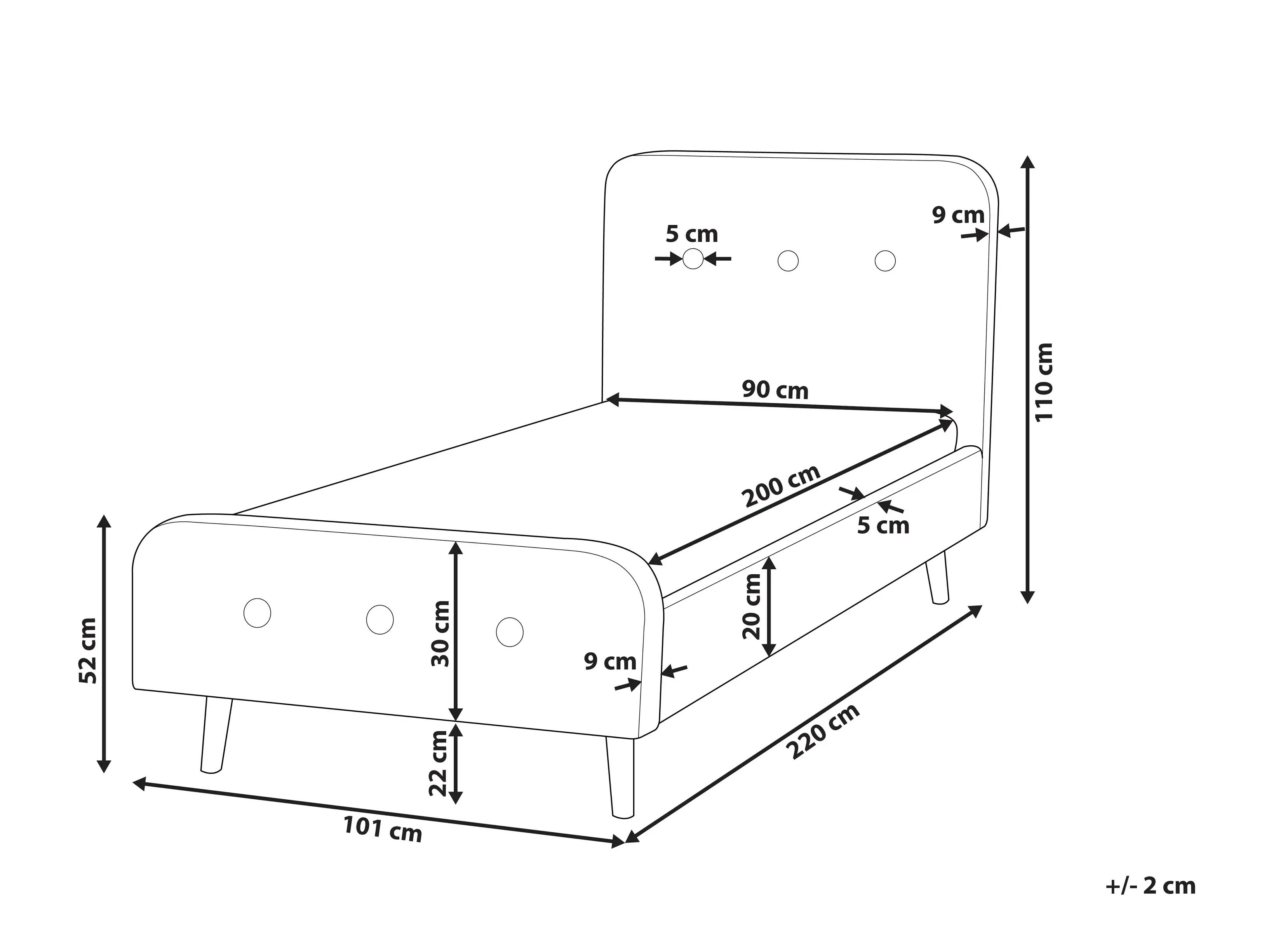 Postelja Berwyn 1073 (Temno siva)