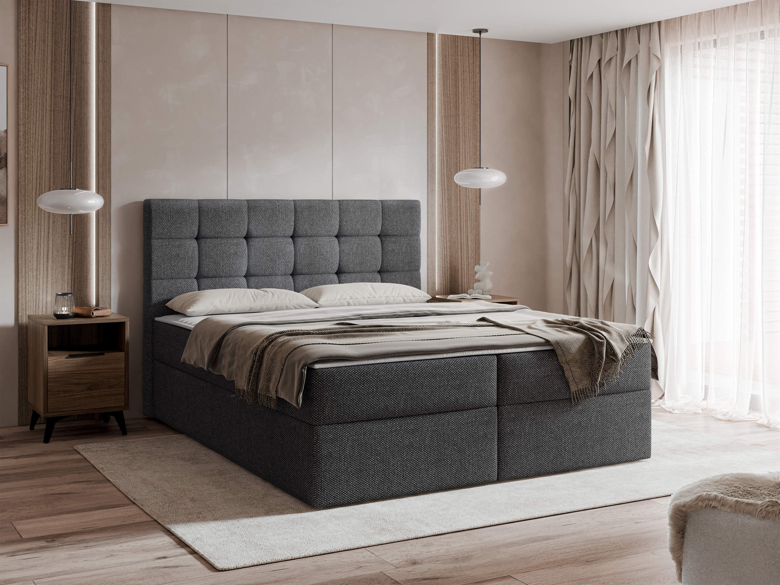 Boxspring postelja Comfivo Osculum I (Muna 10)