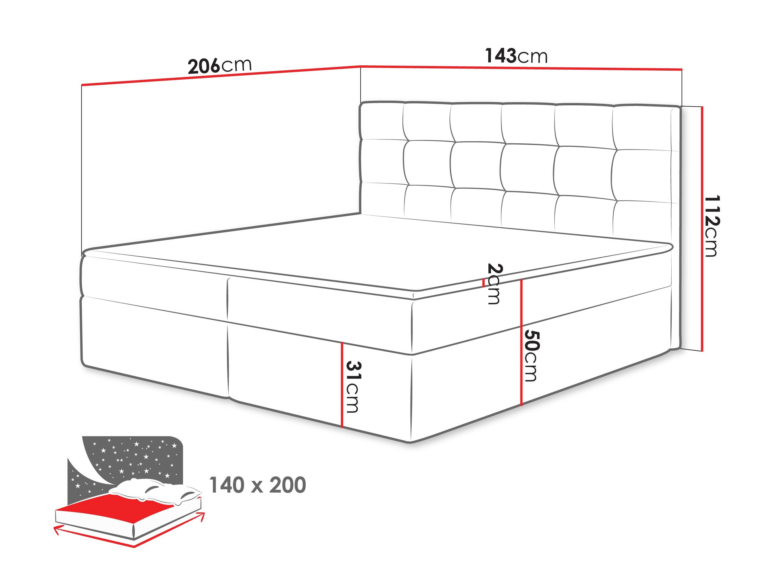 Boxspring postelja Comfivo Osculum I (Soft 017)