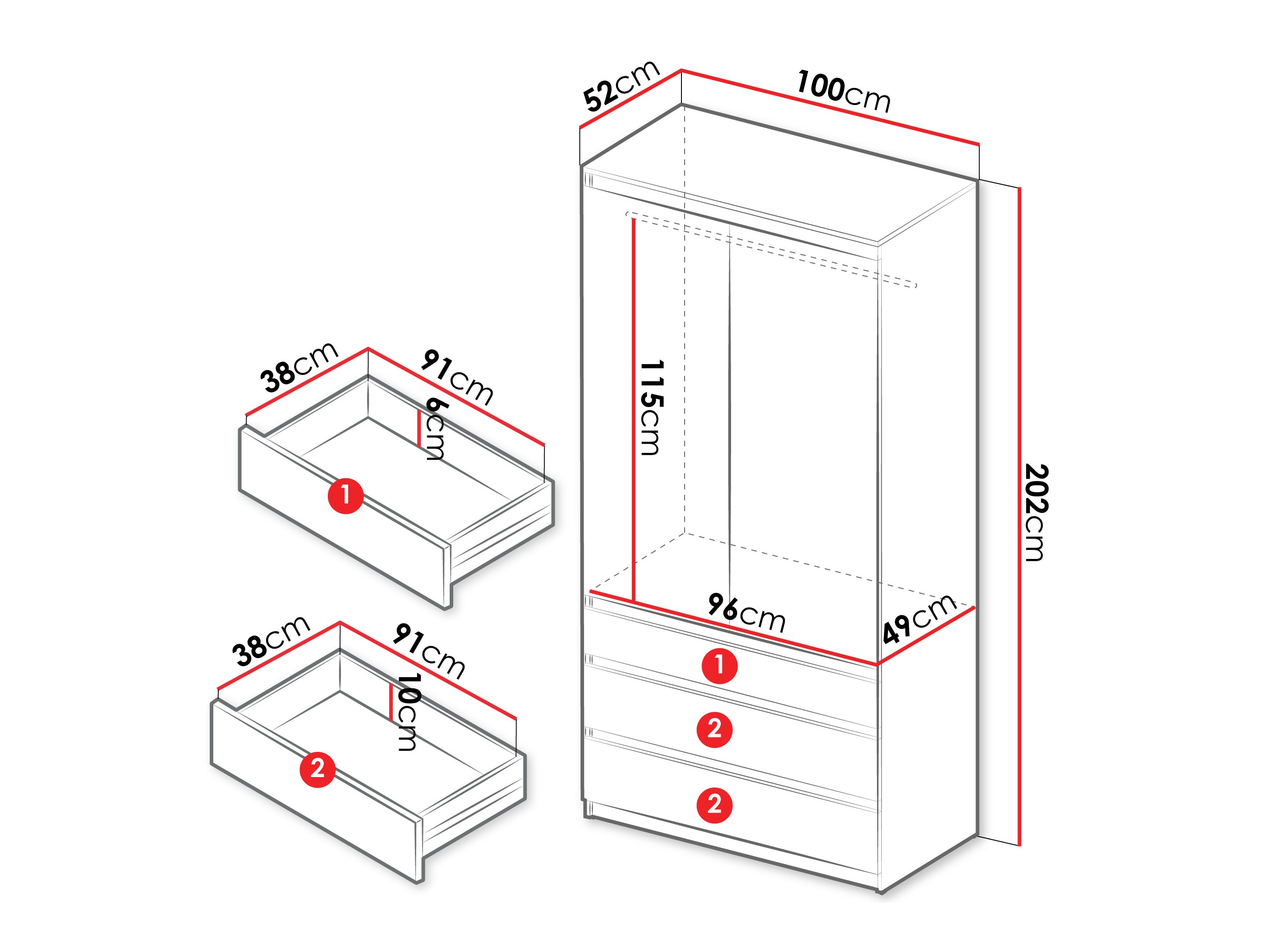 Garderobna omara Comfivo Structor (Črna)