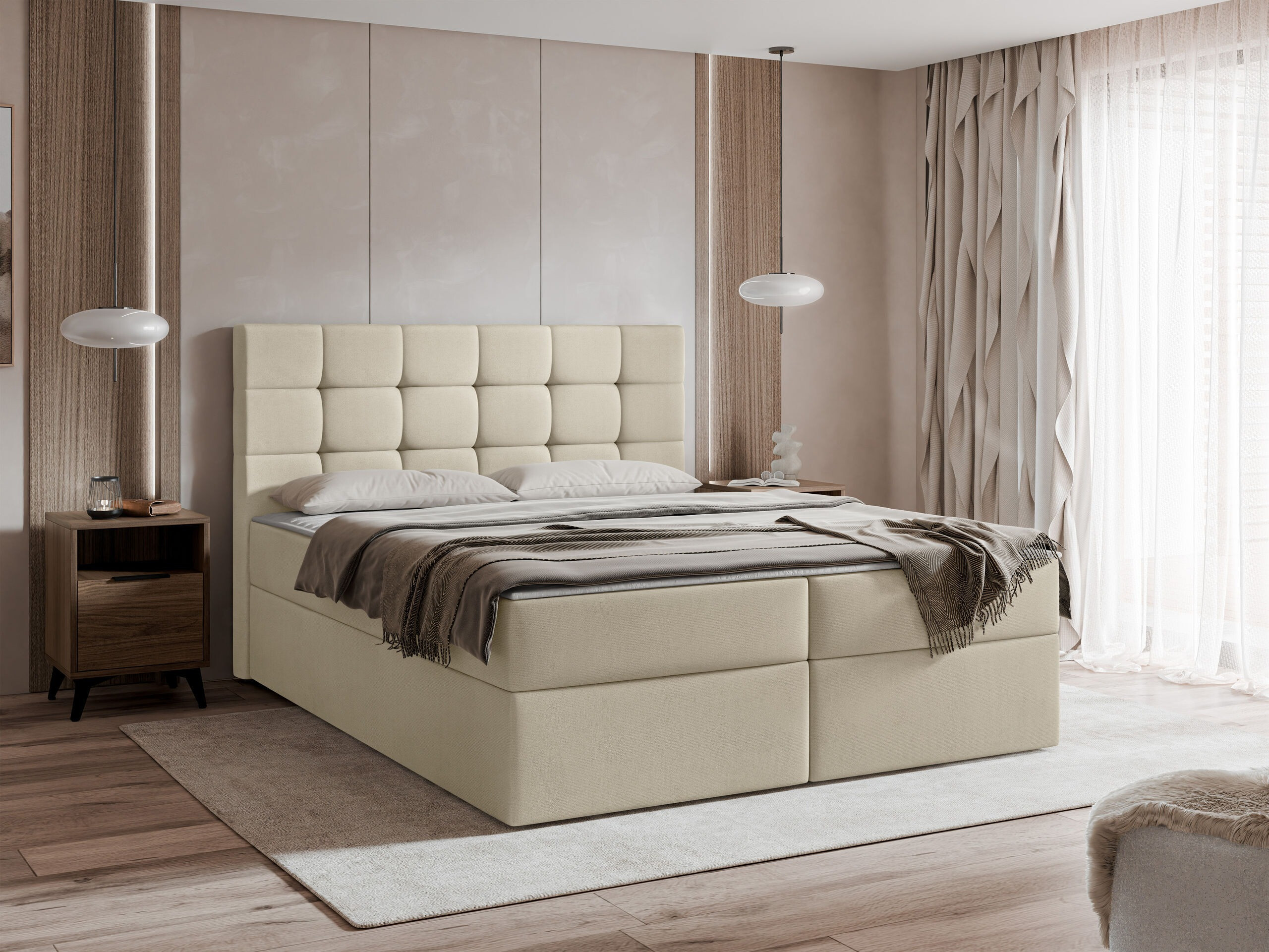 Boxspring postelja Comfivo Osculum I (Manila 02)