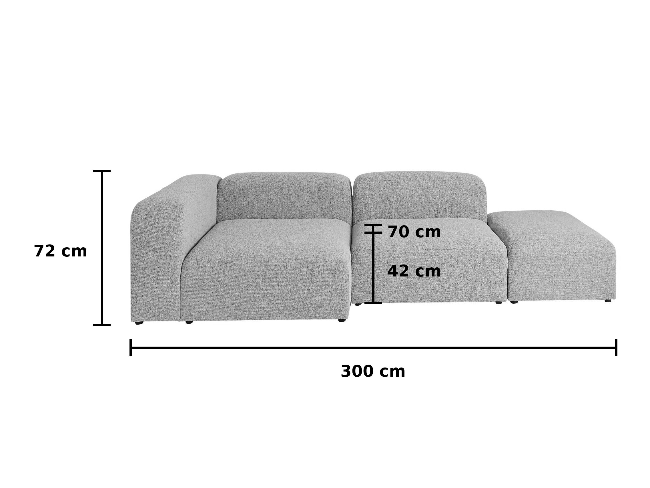Modularna kotna sedežna garnitura Dunmonu 101 (Puente Terraotroška posteljicata)