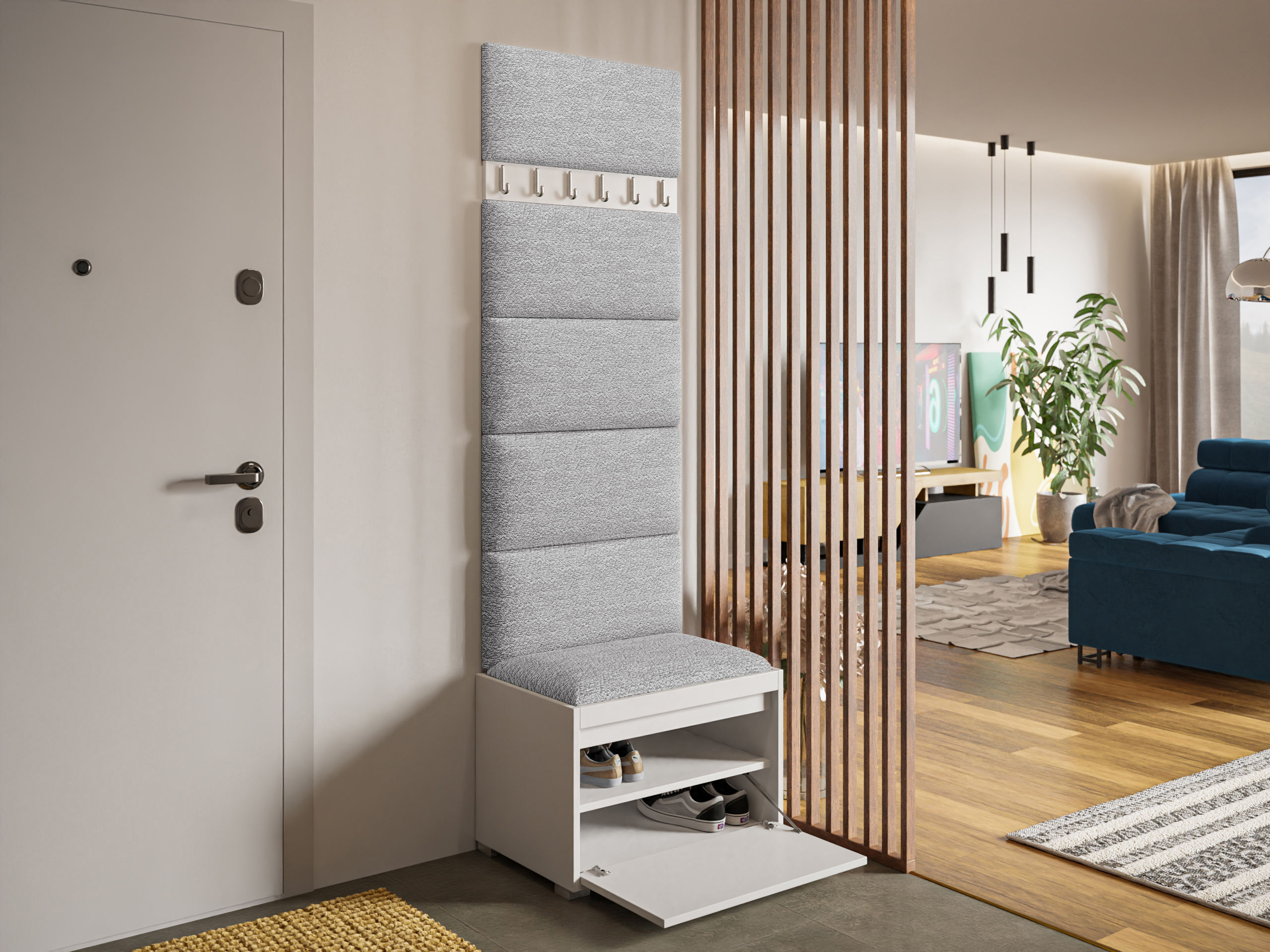 Komplet za predsobo Comfivo Pinus V (Bela + Abriamo 06)