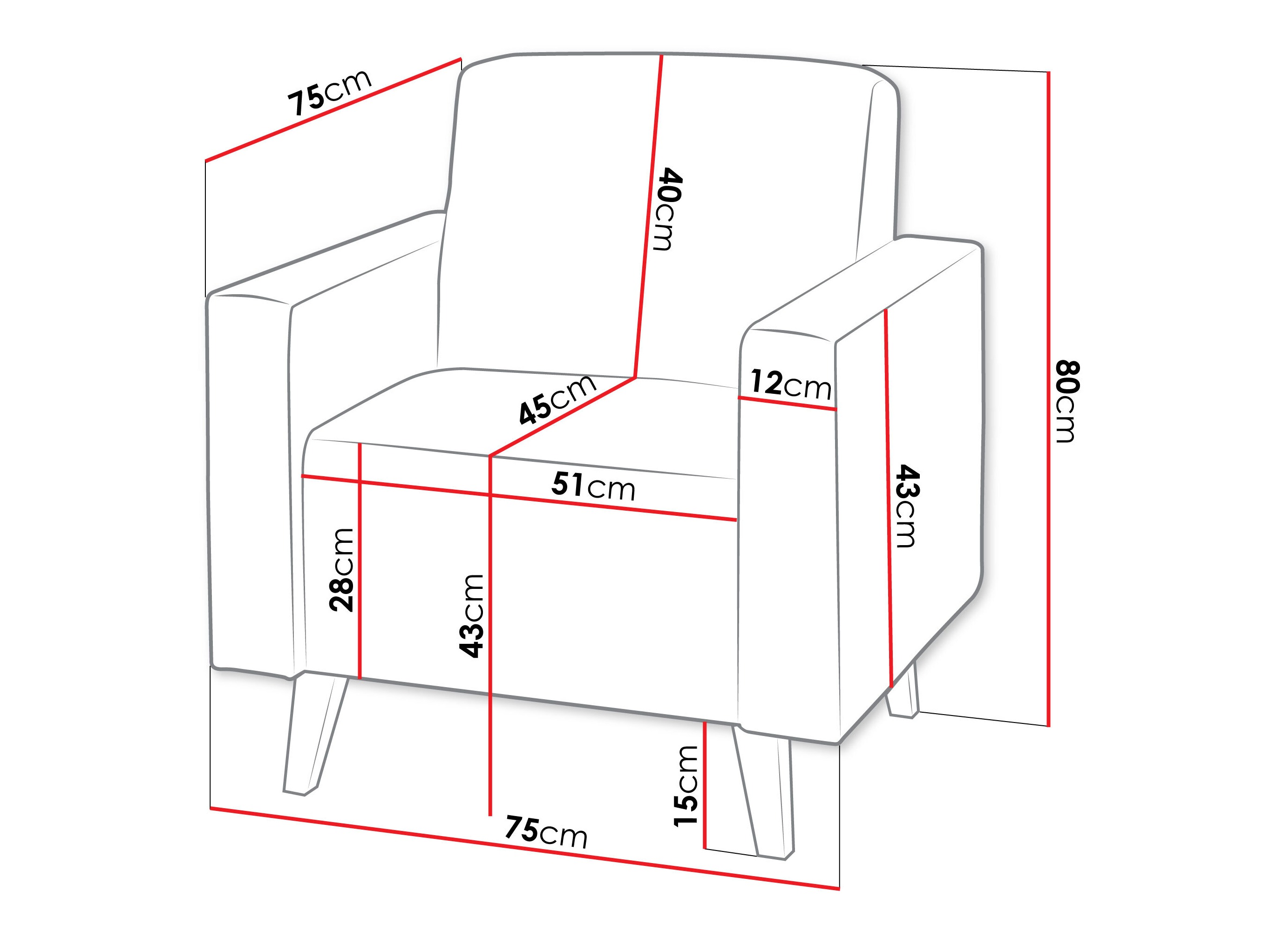 Fotelj Delbene 131 (Aura 23 + Sijaj črna)
