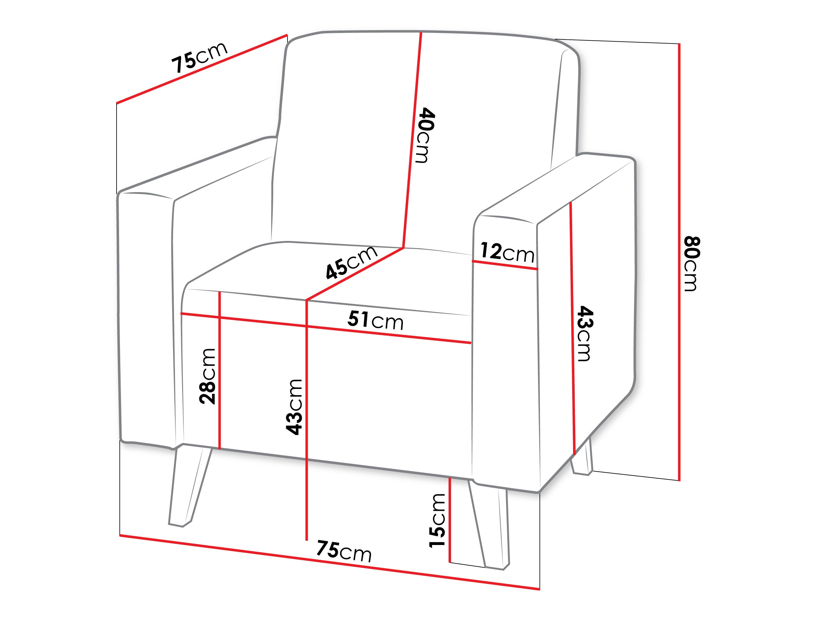 Fotelj Delbene 131 (Verita 03 + Temni hrast San Remo)