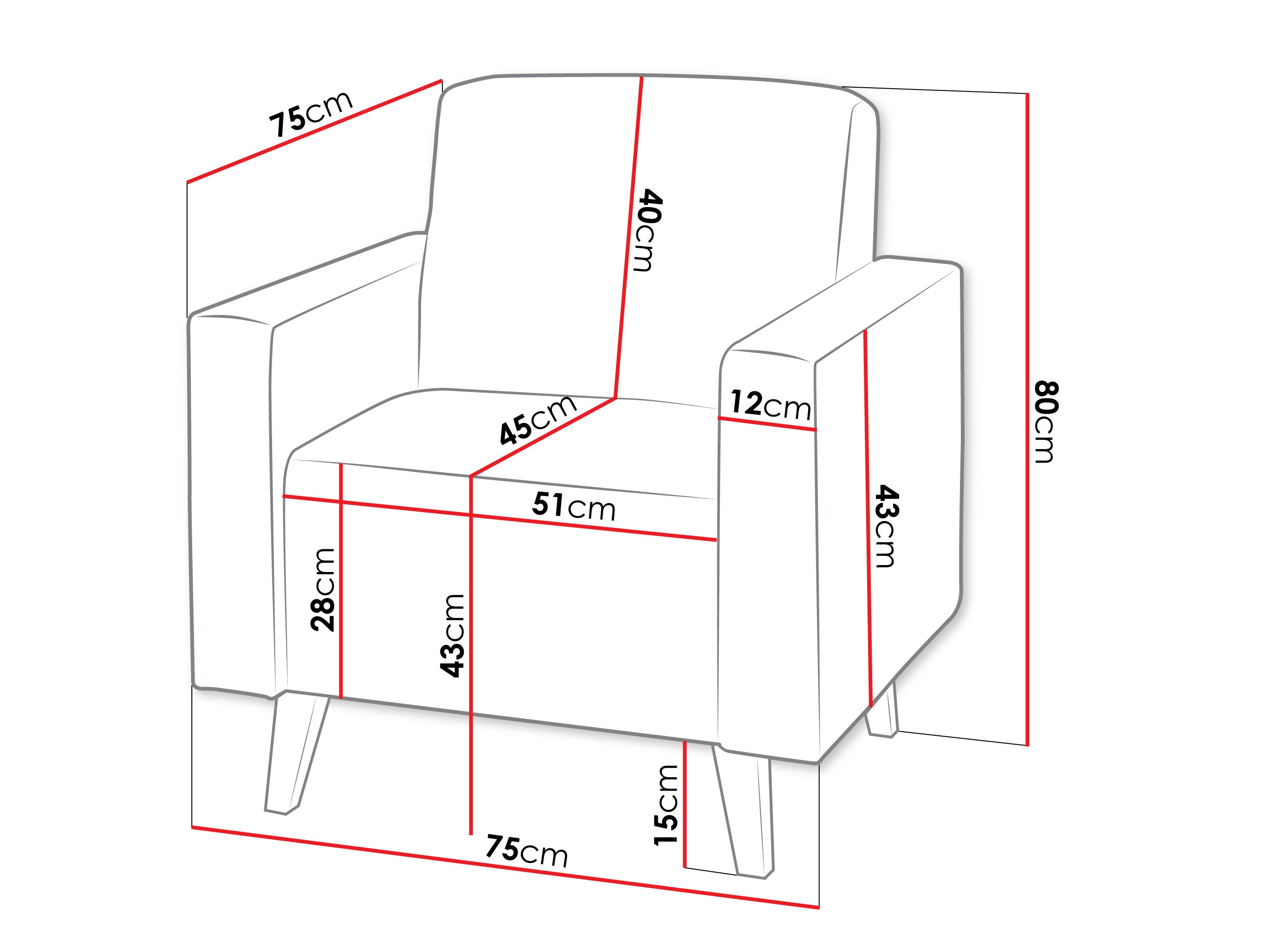 Fotelj Delbene 131 (Verita 53 + Temni hrast San Remo)