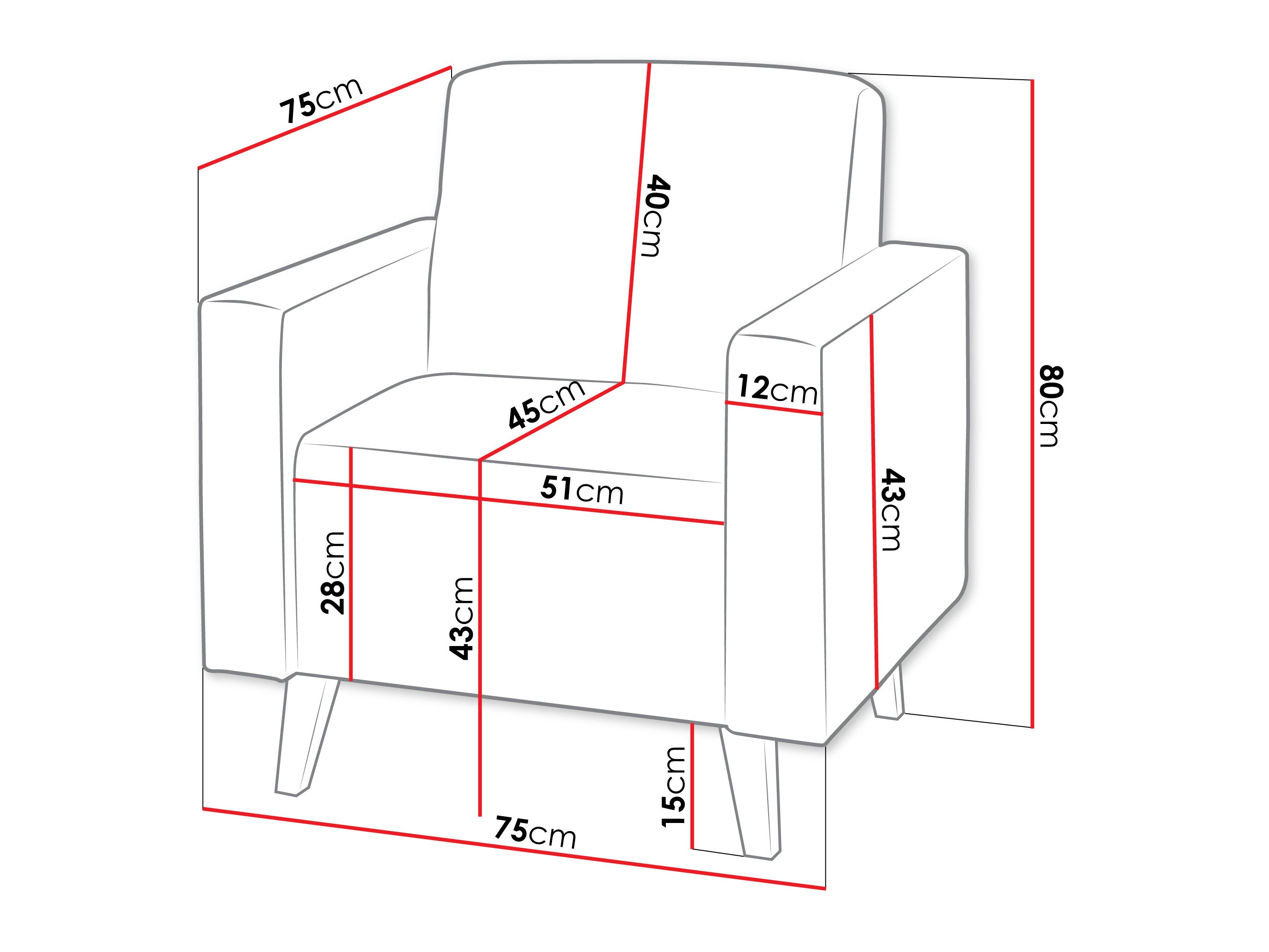 Fotelj Delbene 131 (Verita 75 + Temni hrast San Remo)