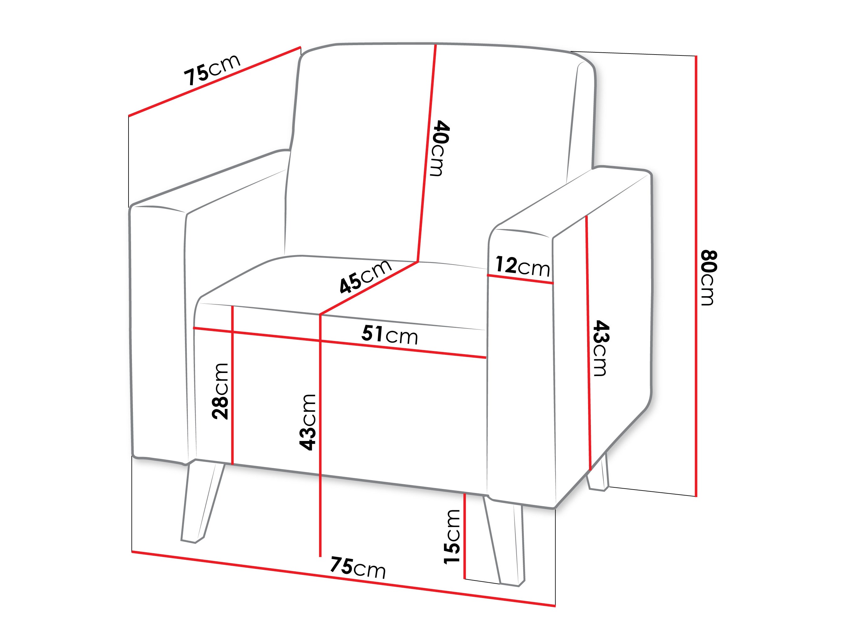 Fotelj Delbene 131 (Verita 88 + Temni hrast San Remo)