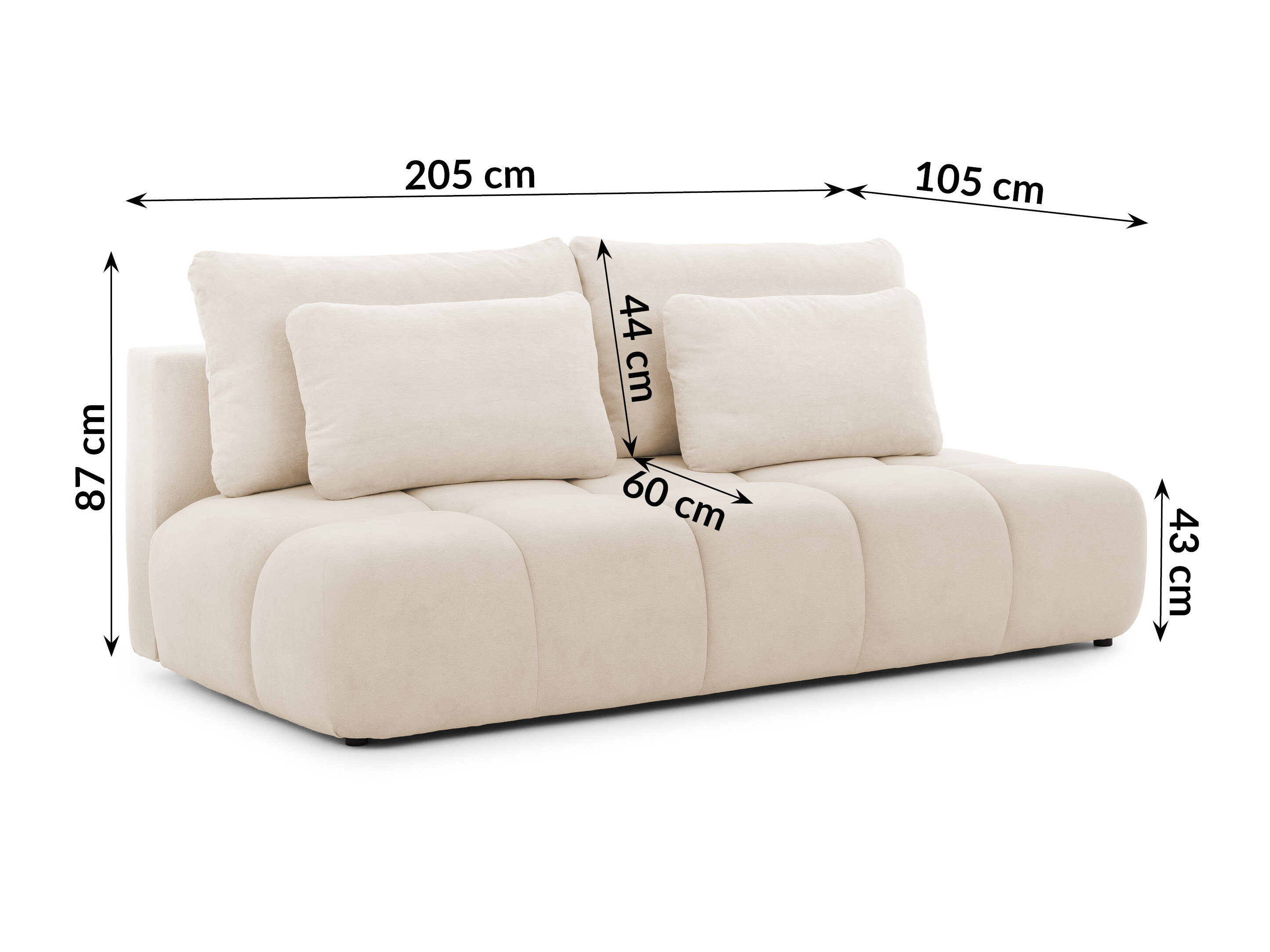 Raztegljiv kavč Rocklin 203 (Soft Plush 02)