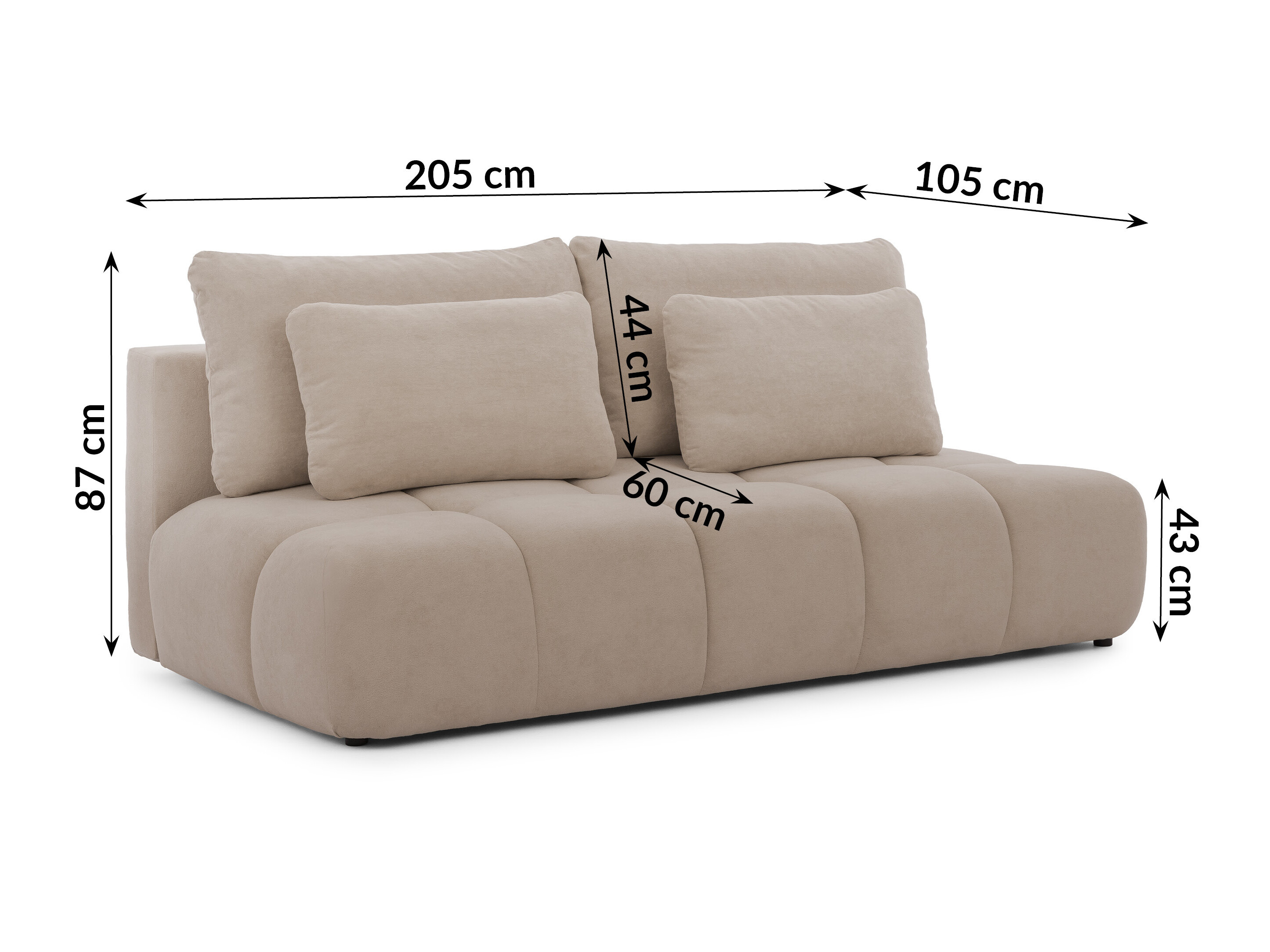 Raztegljiv kavč Rocklin 203 (Soft Plush 03)