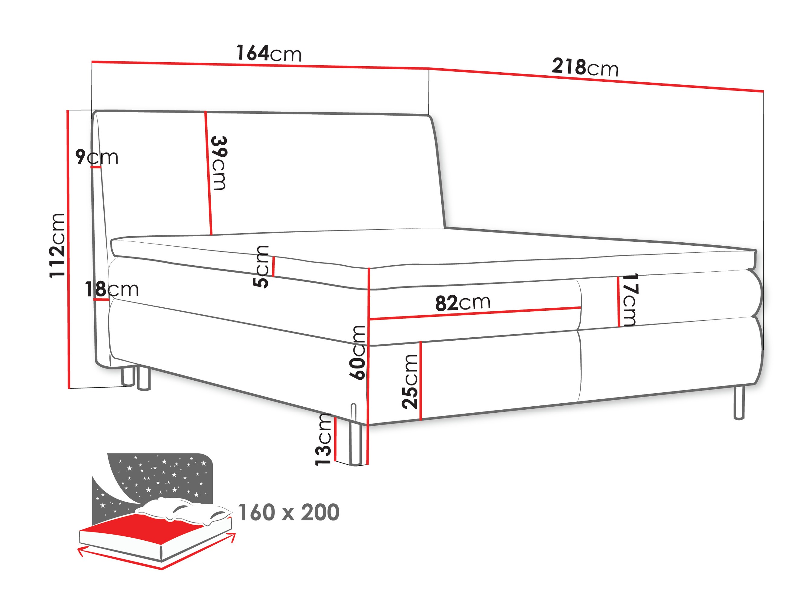 Boxspring postelja Portage 113 (Adventure 01)