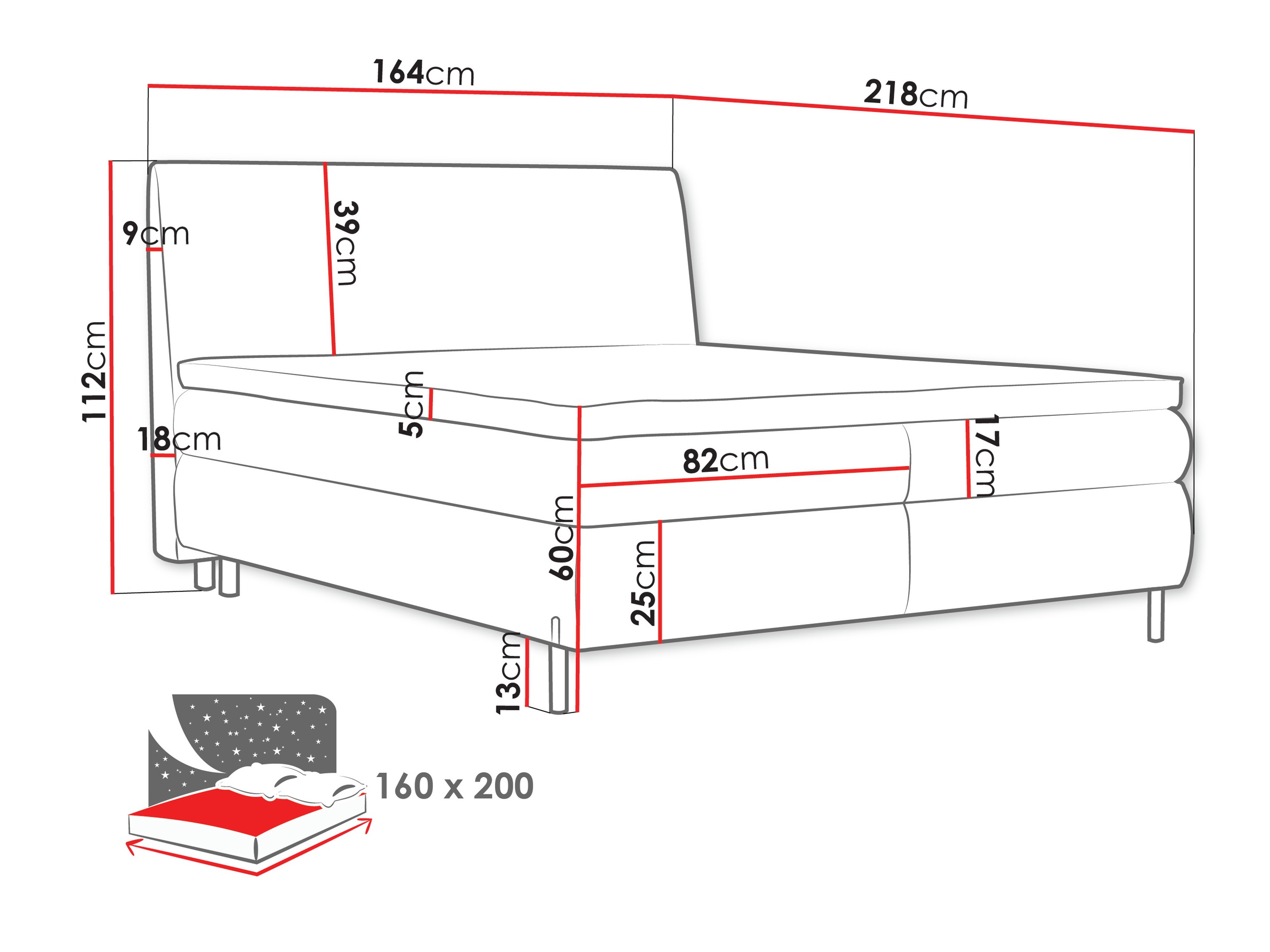 Boxspring postelja Portage 113 (Adventure 06)