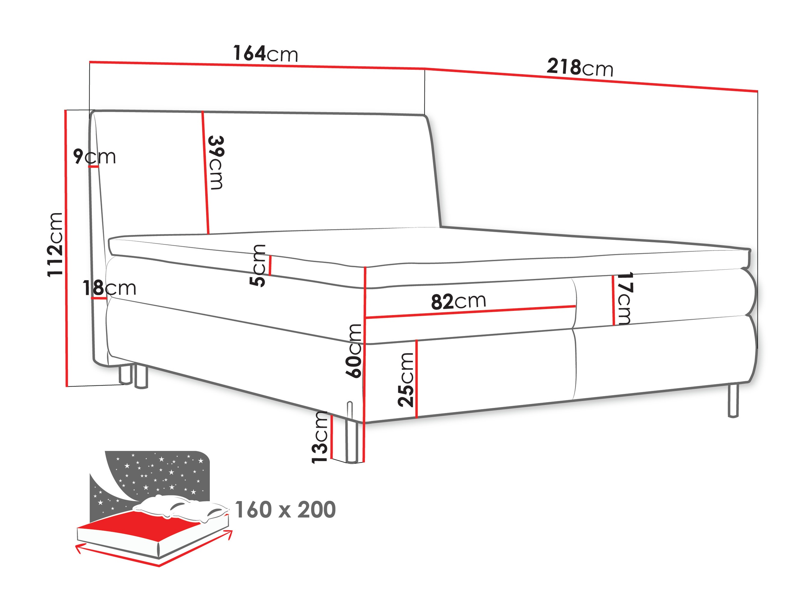 Boxspring postelja Portage 113 (Adventure 51)