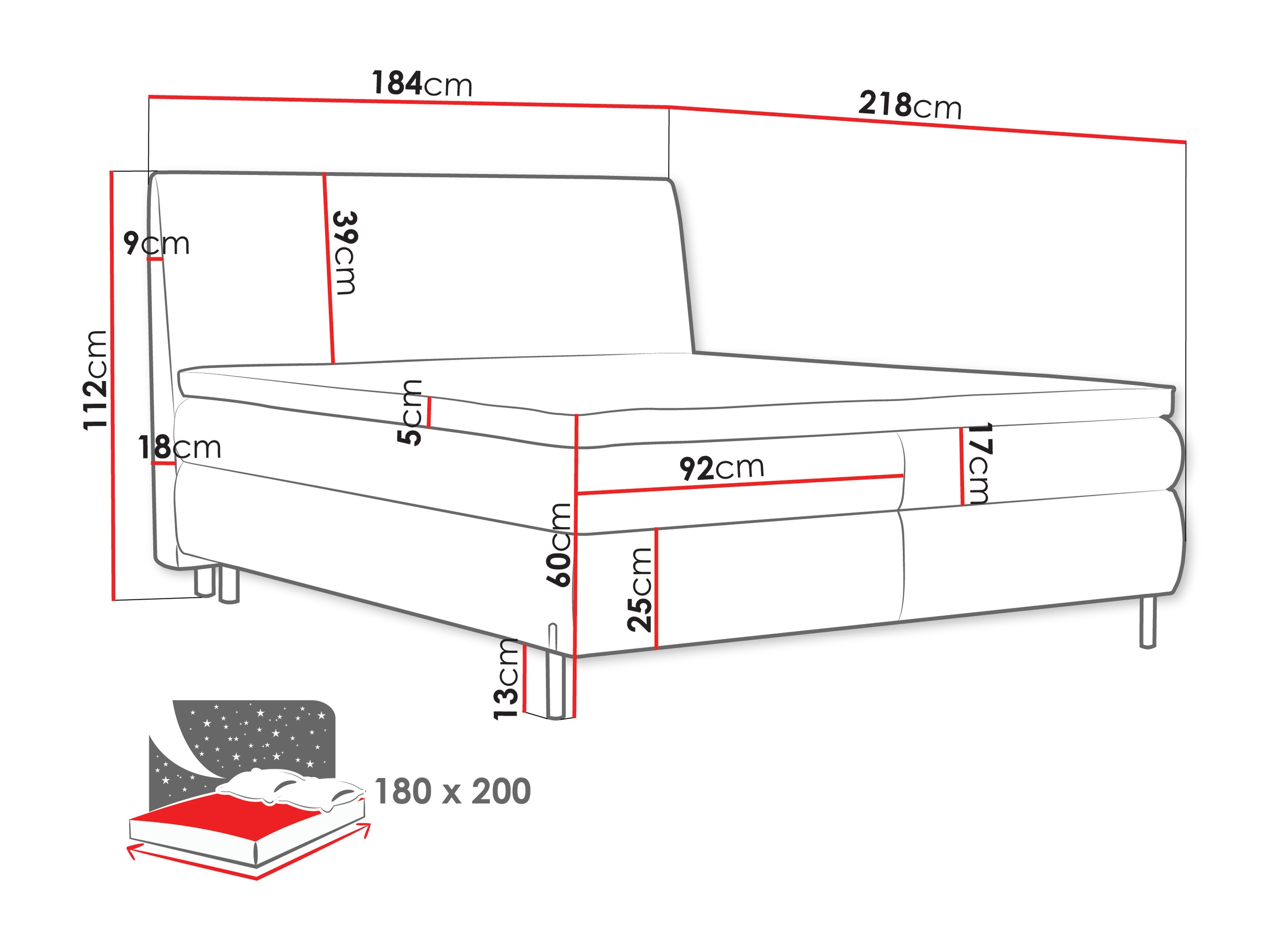 Boxspring postelja Portage 113 (Adventure 51)
