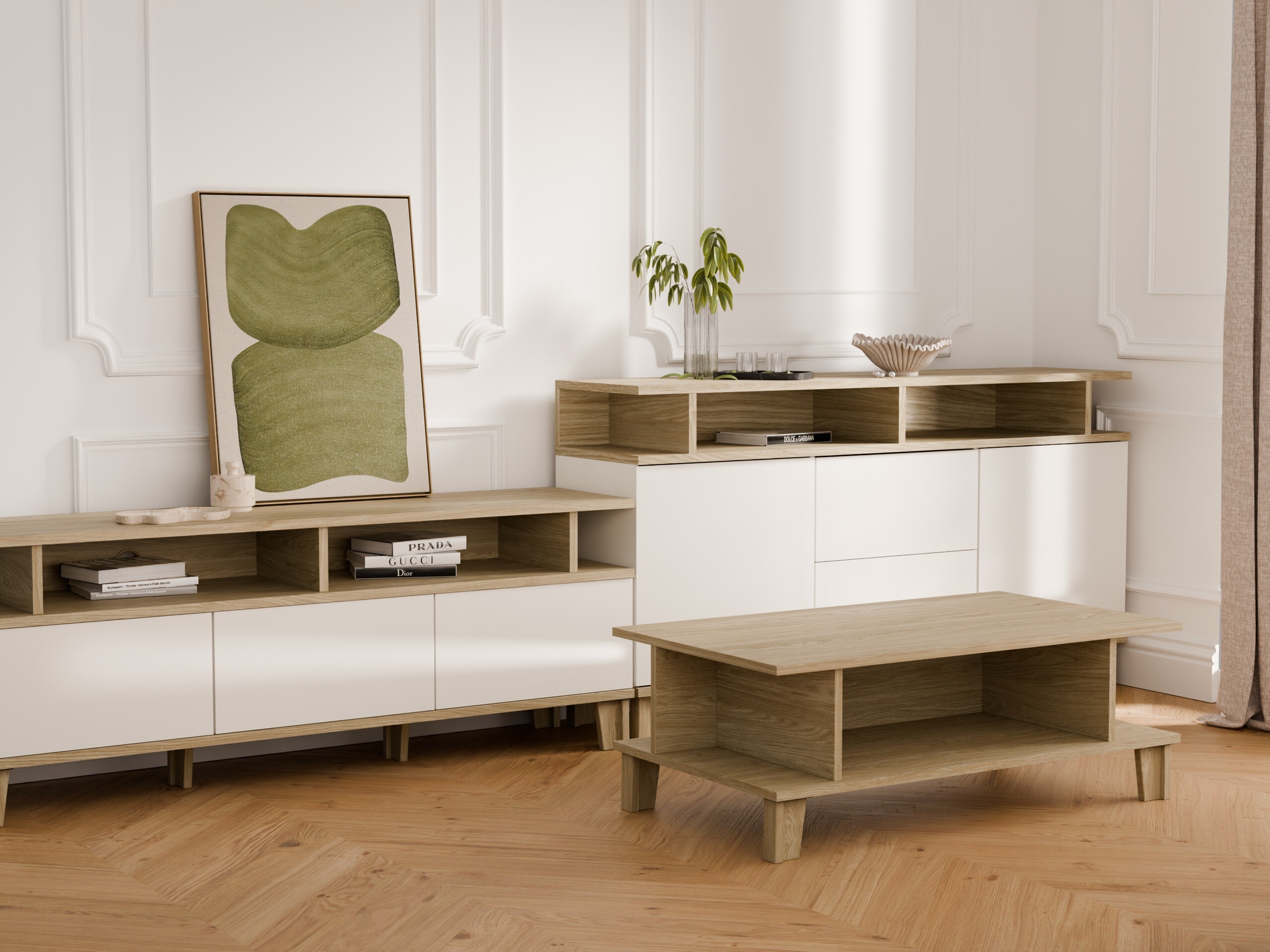 Komoda Evarveru 105 (Sijaj bela)