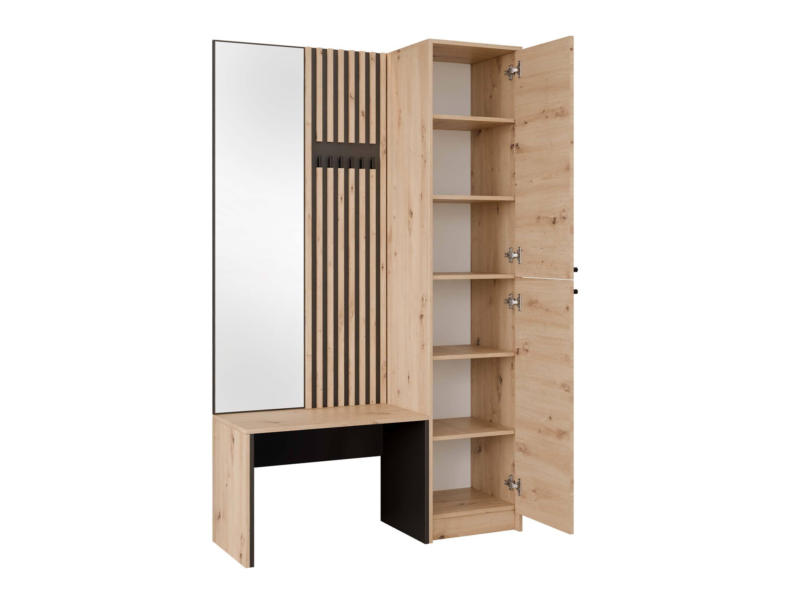 Komplet za predsobo Comfivo Nomas (Artisan hrast + Črna)