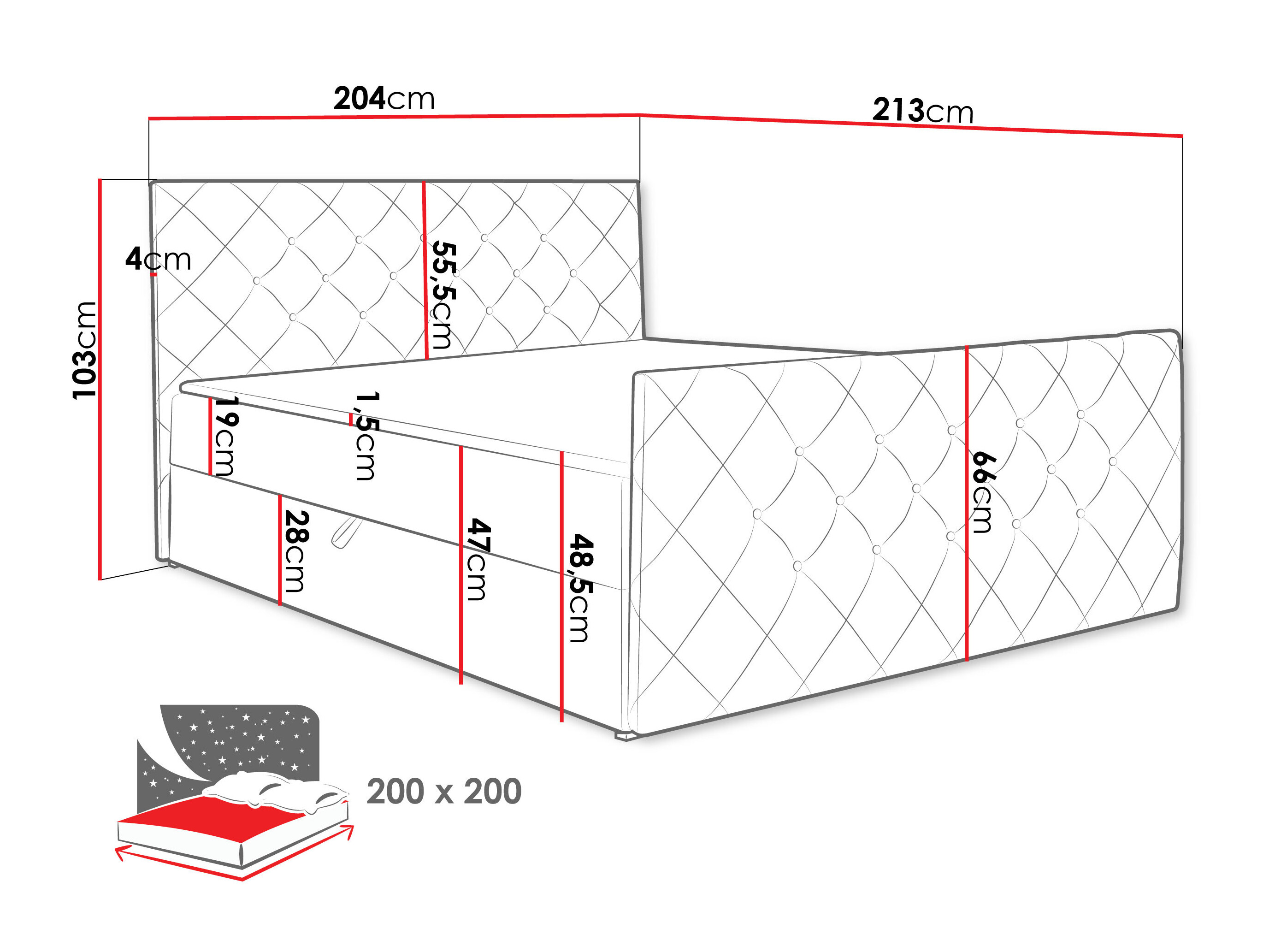 Boxspring postelja Carmen (Amor Velvet 4321)