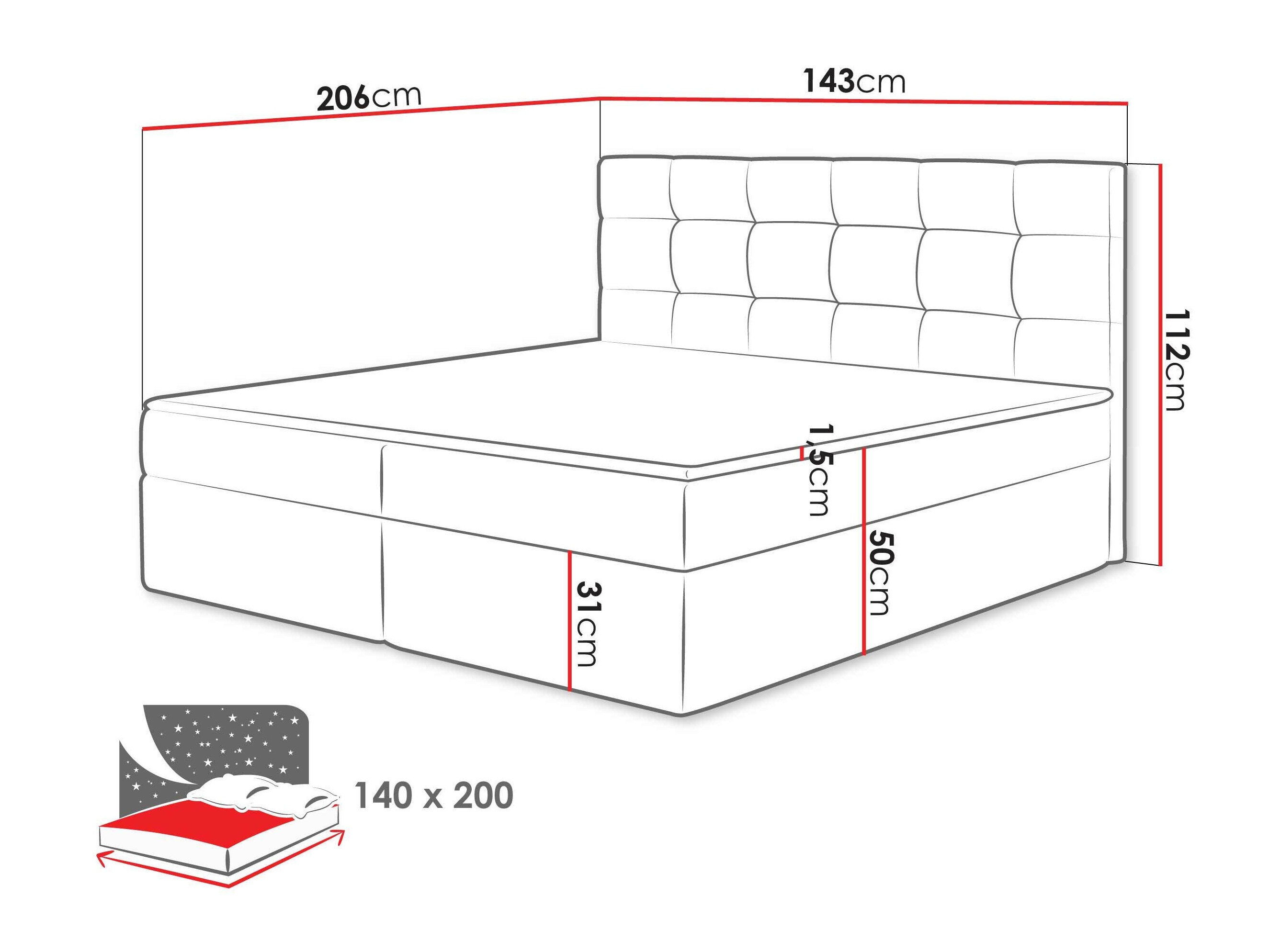 Boxspring postelja Comfivo Osculum I (Muna 10)